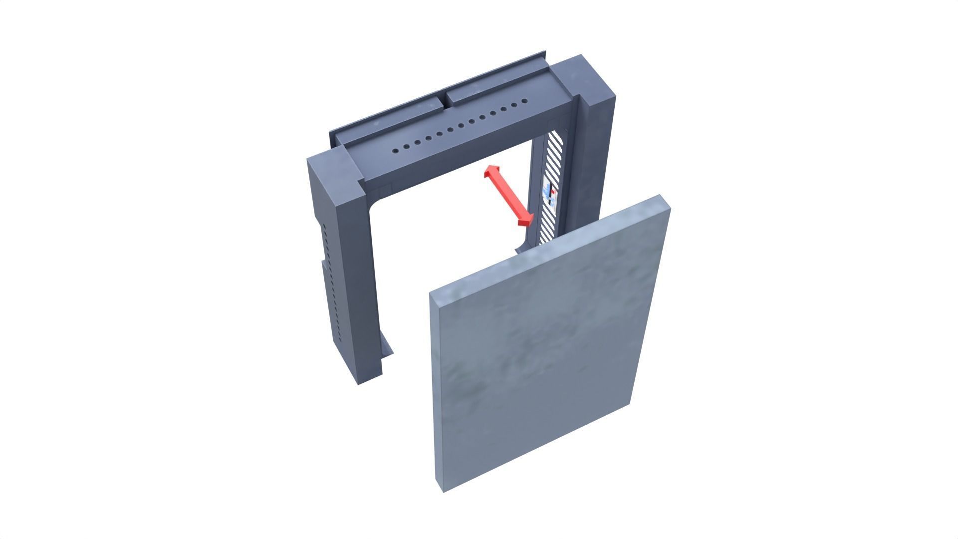 Death Star Hallway Door 1-12 scale Blackseries 3D print model_33