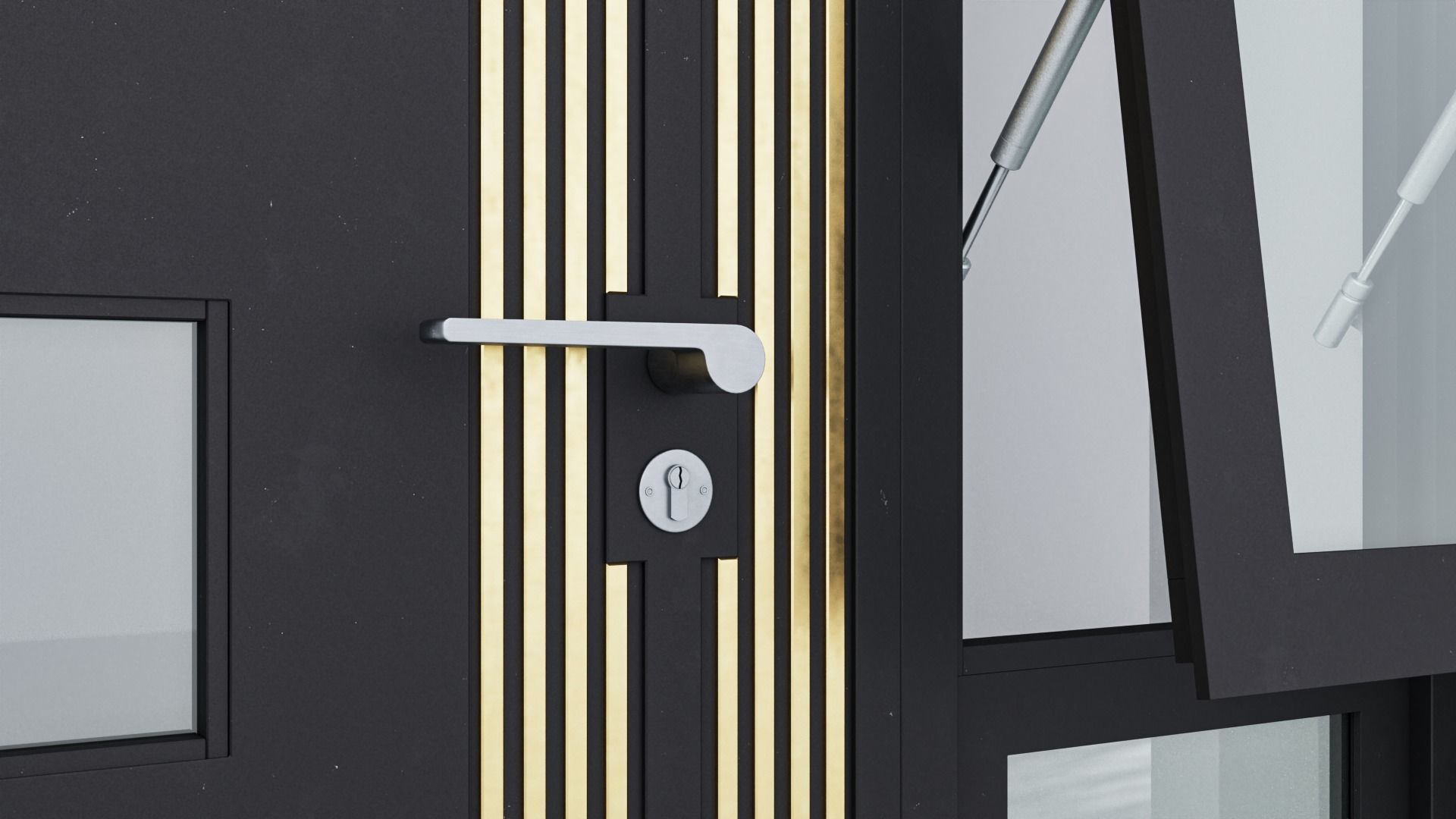 Aluminium door 283 3D model_4