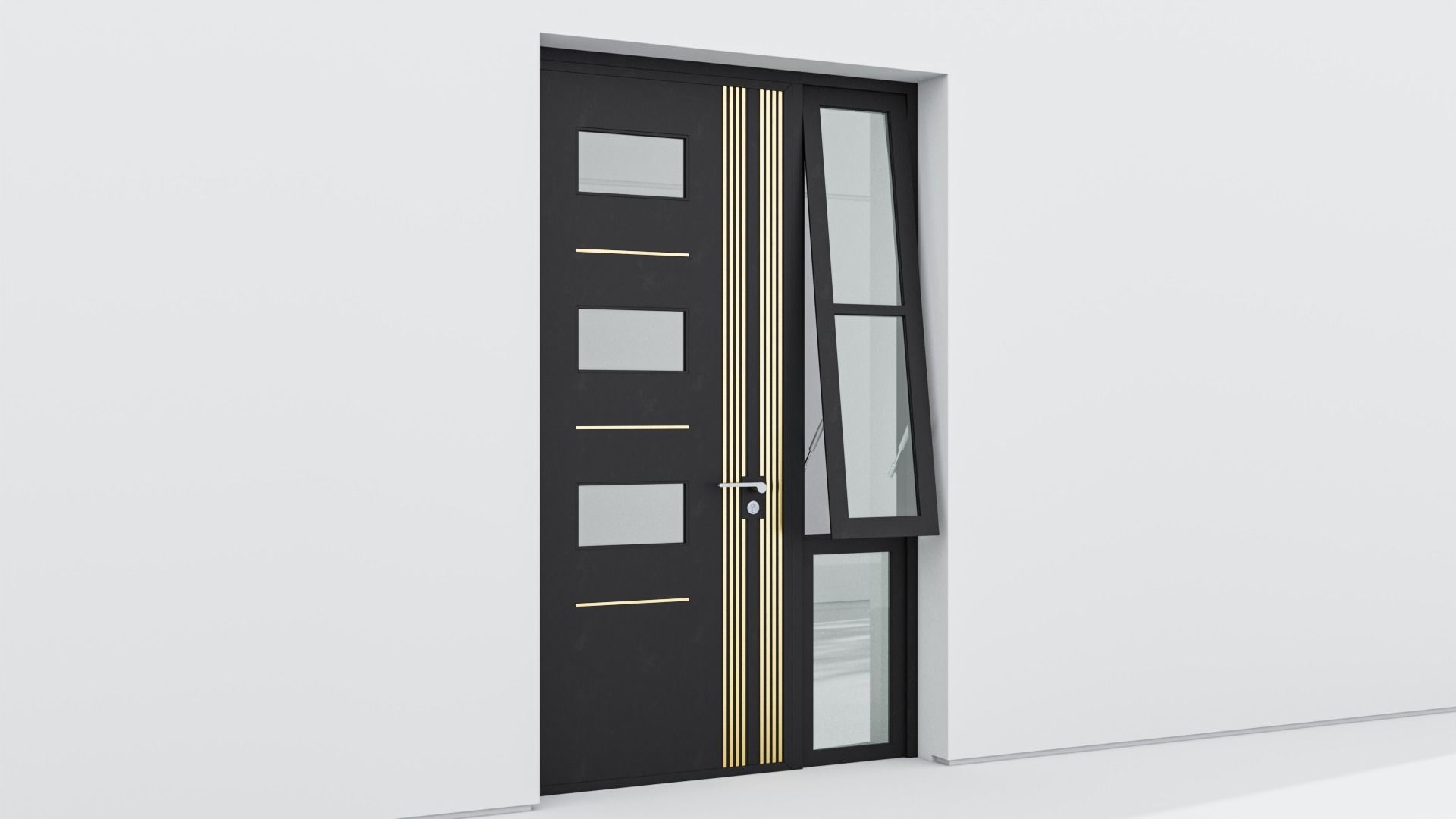 Aluminium door 283 3D model_3