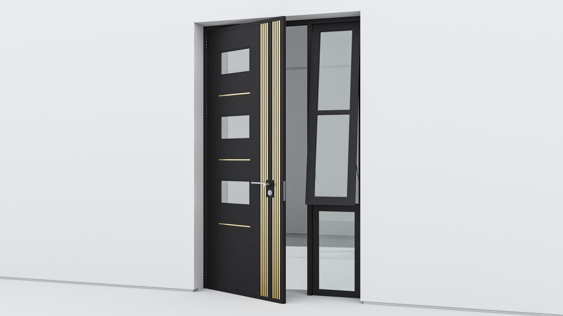 Aluminium door 283 3D model_2