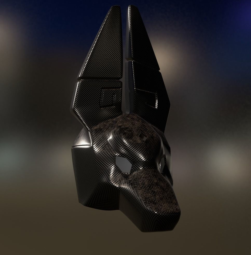 Sky children of light  Anubis Jackal mask 3D print model_1