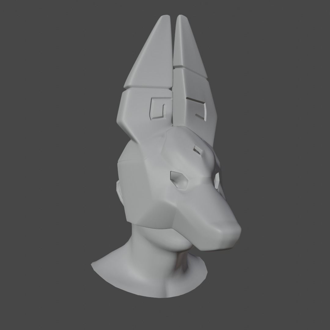 Sky children of light  Anubis Jackal mask 3D print model_8