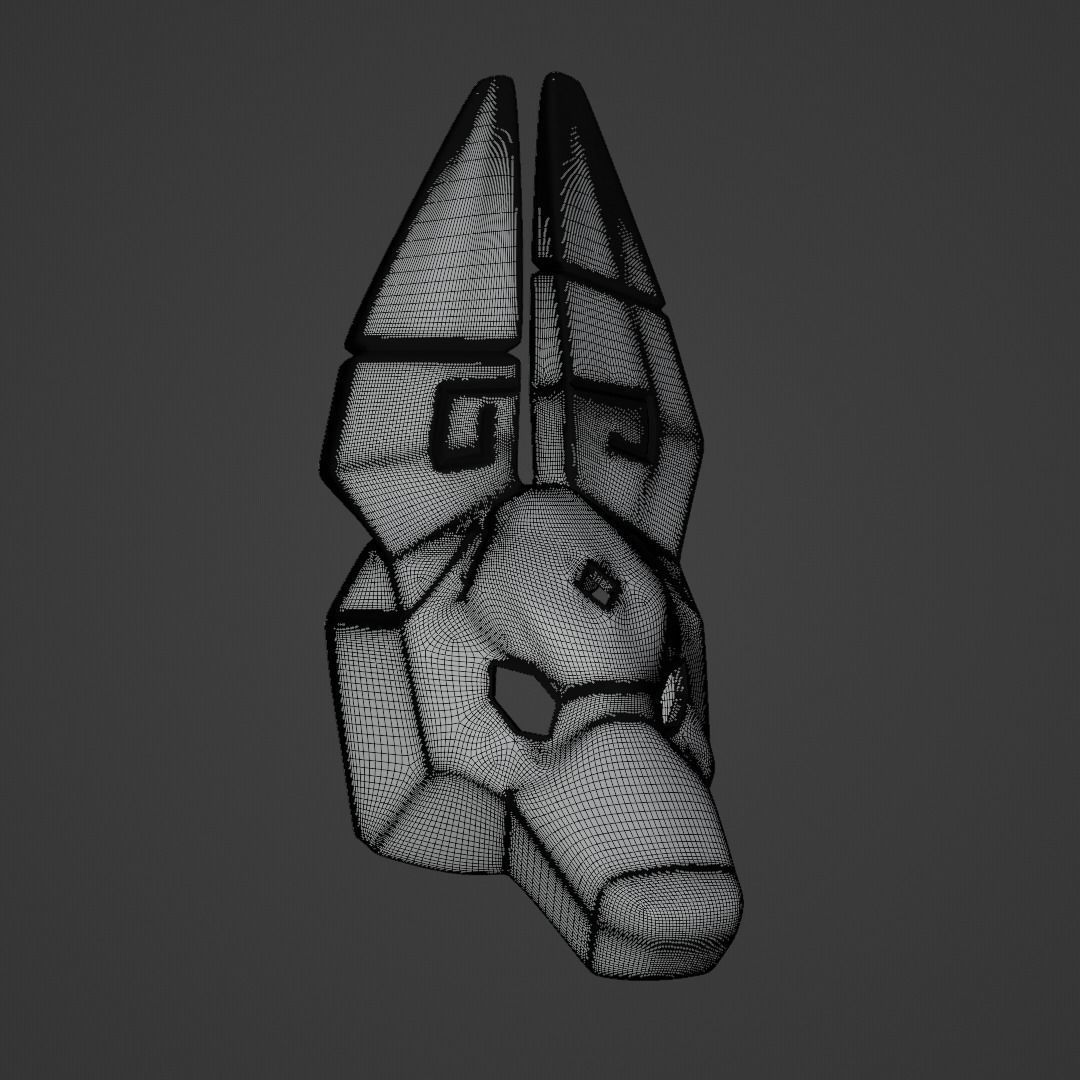Sky children of light  Anubis Jackal mask 3D print model_4
