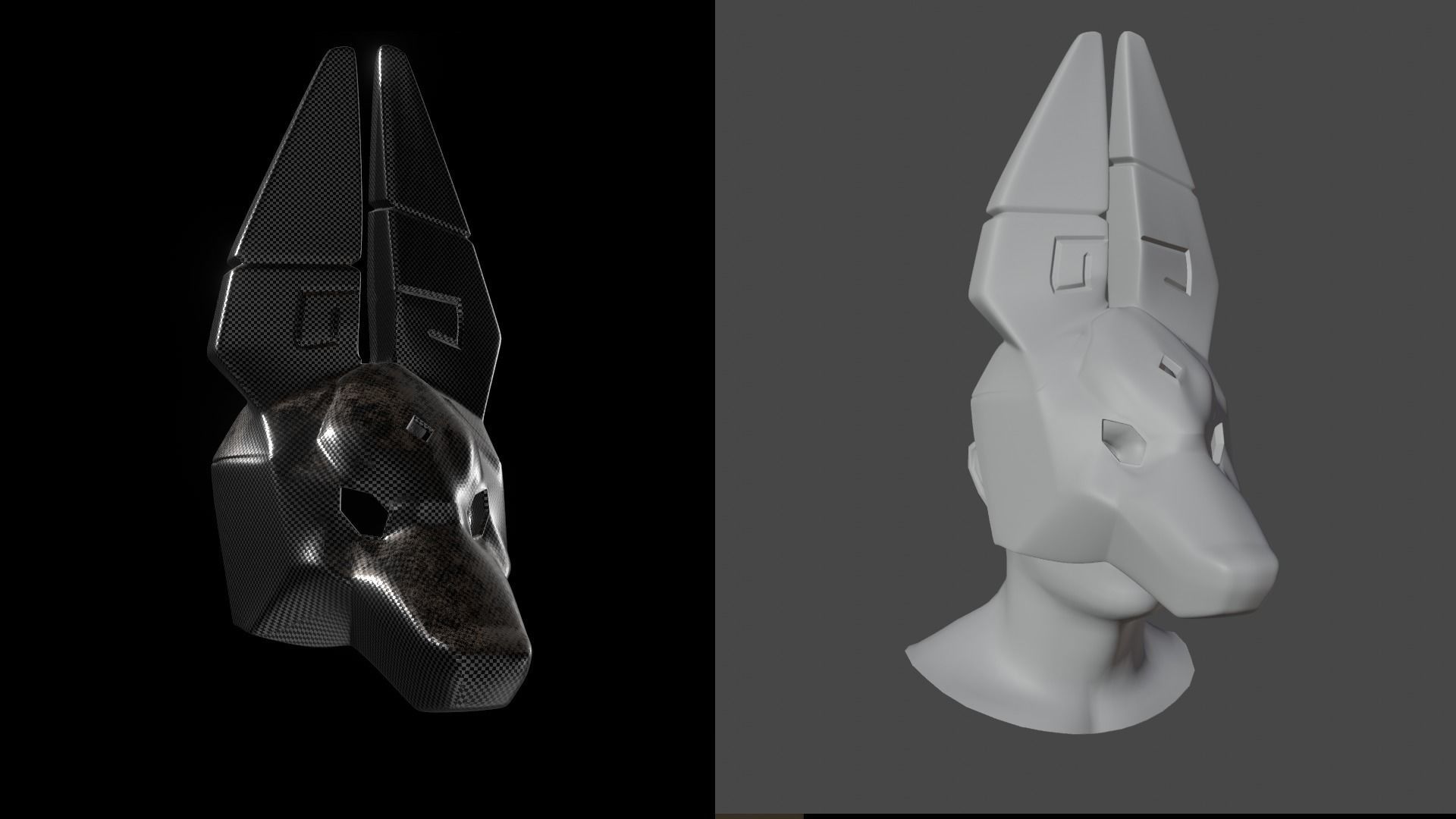 Sky children of light  Anubis Jackal mask 3D print model_3
