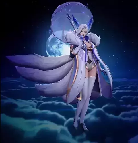 Nine tailed fox girl 3D 3D print model