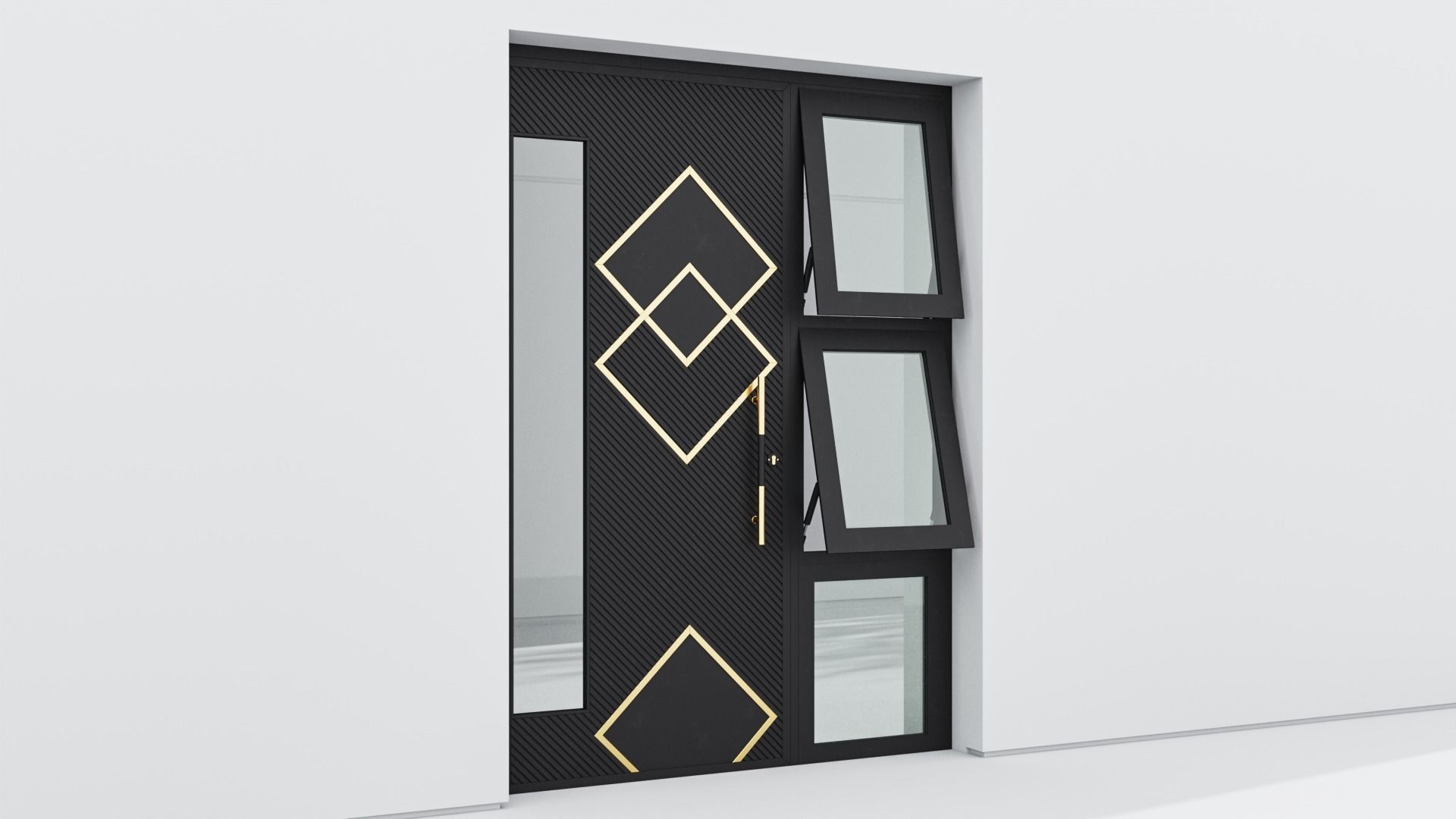 Aluminium door 285 3D model_3