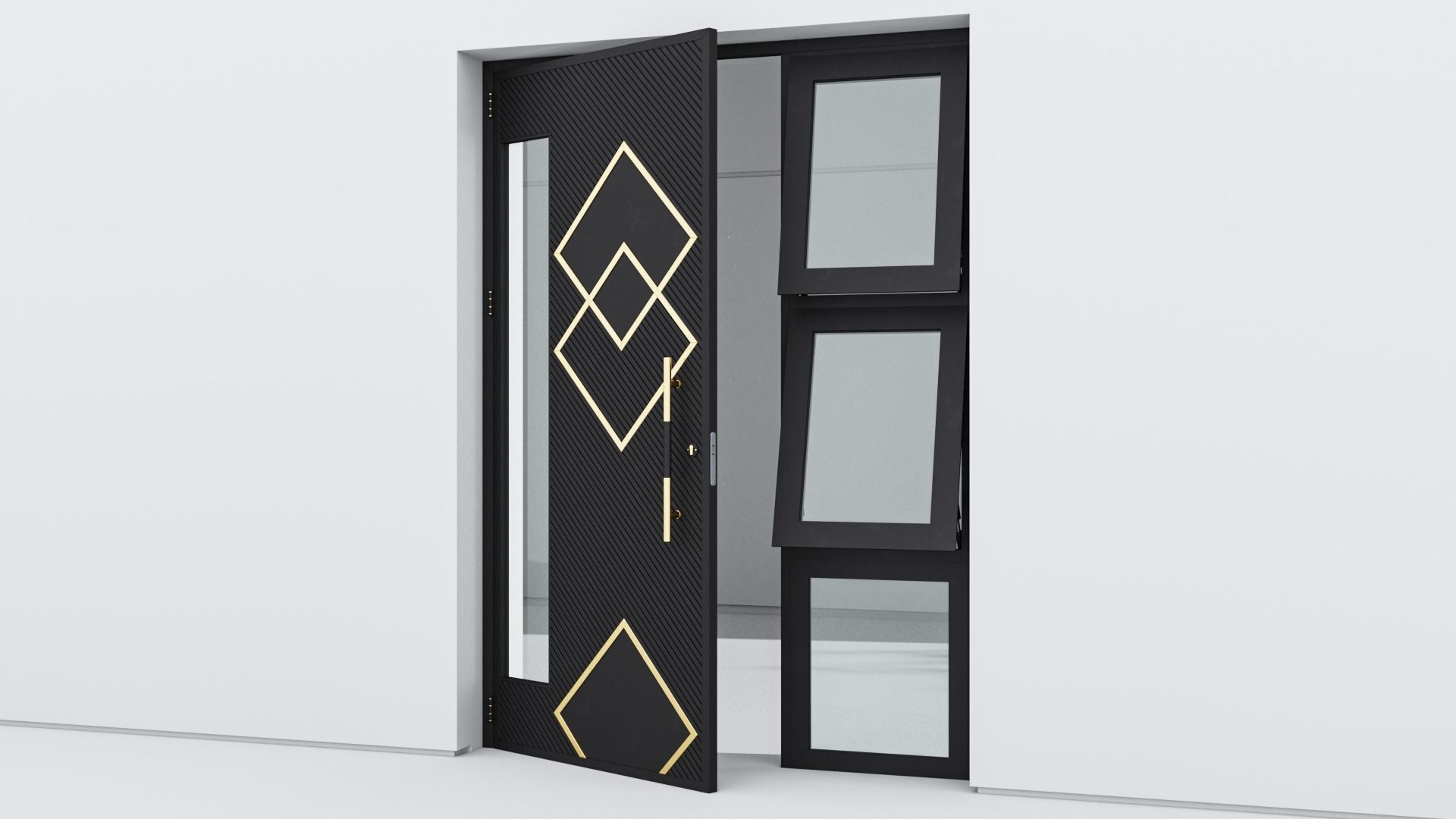 Aluminium door 285 3D model_2