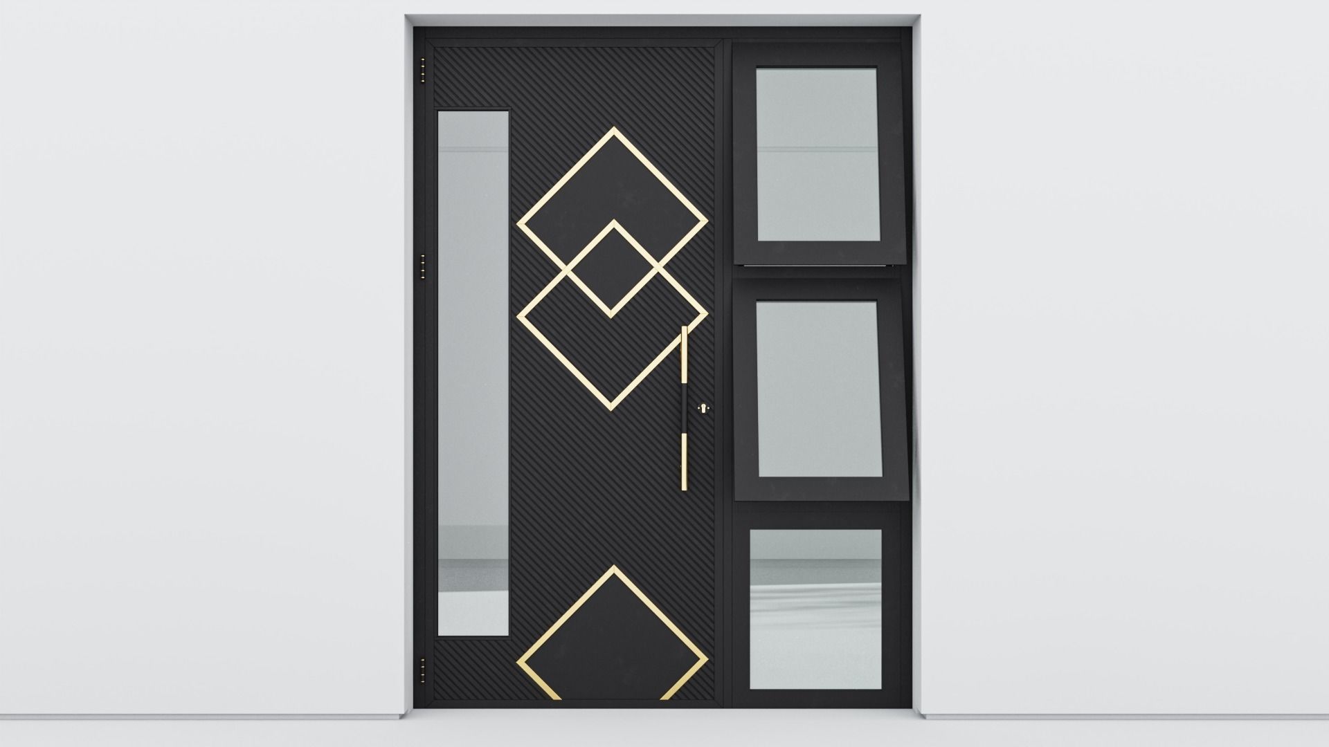 Aluminium door 285 3D model_1