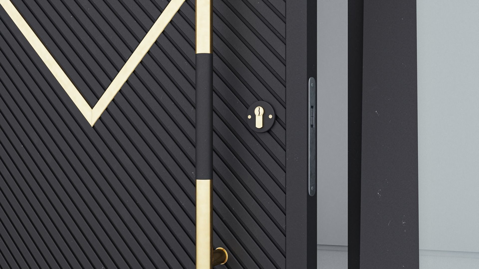 Aluminium door 285 3D model_4