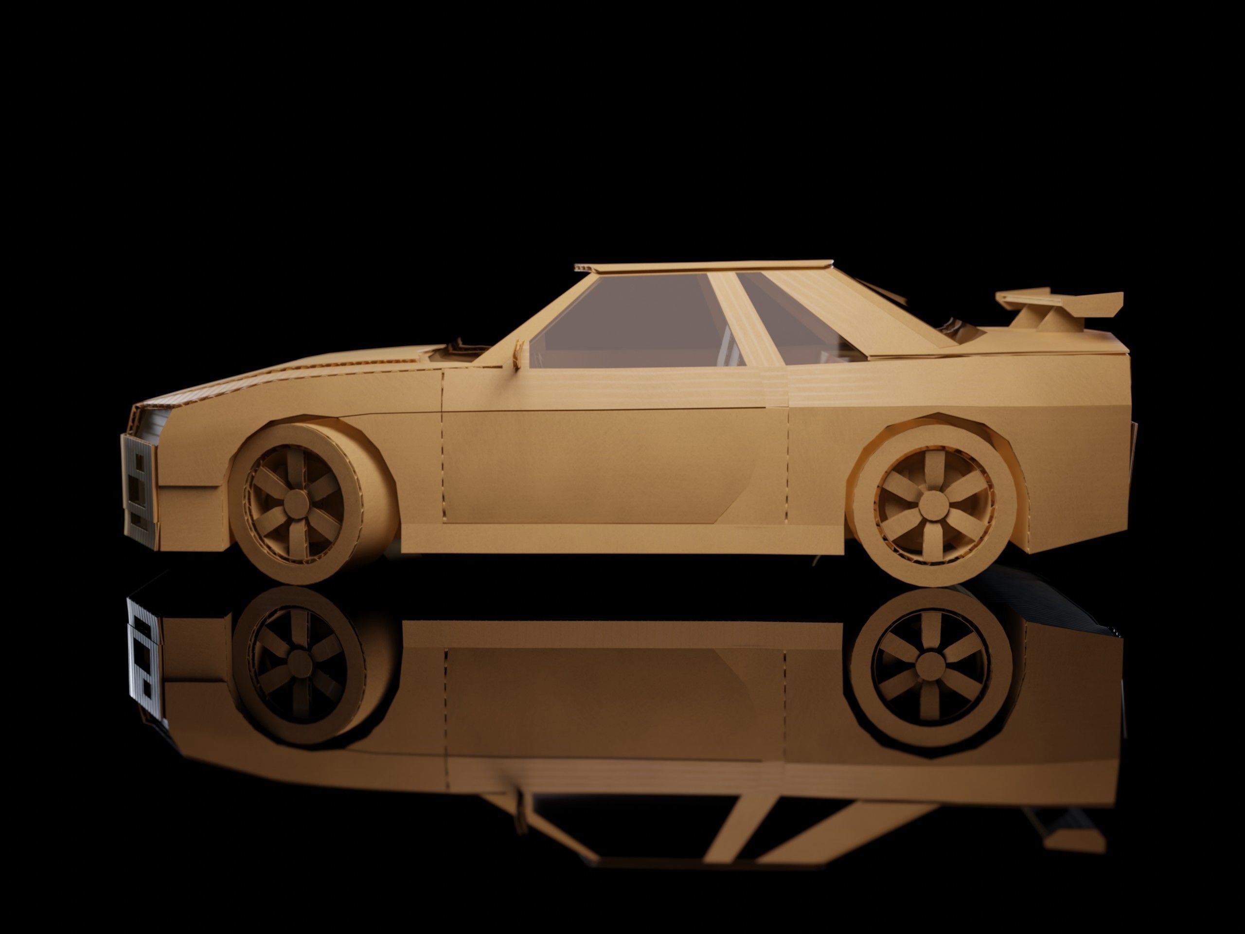 Nissan GTR Skyline R34 cardboard car 3D model_3