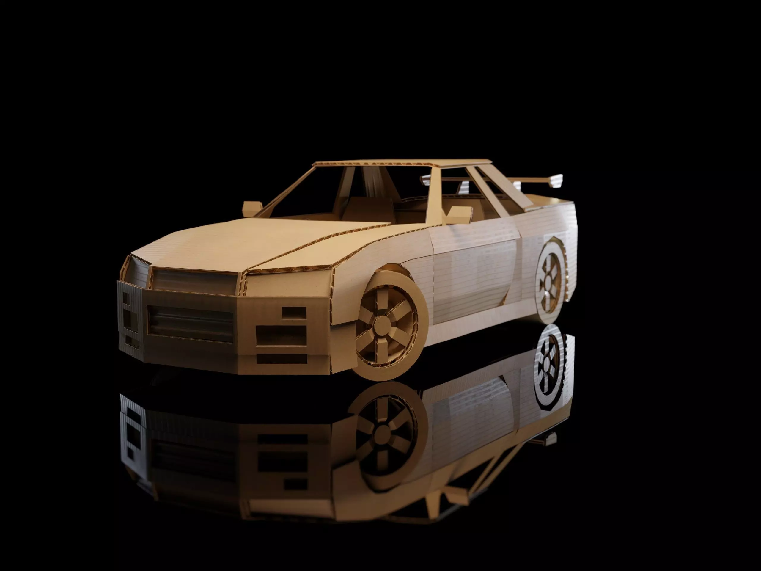 Nissan GTR Skyline R34 cardboard car 3D model_0