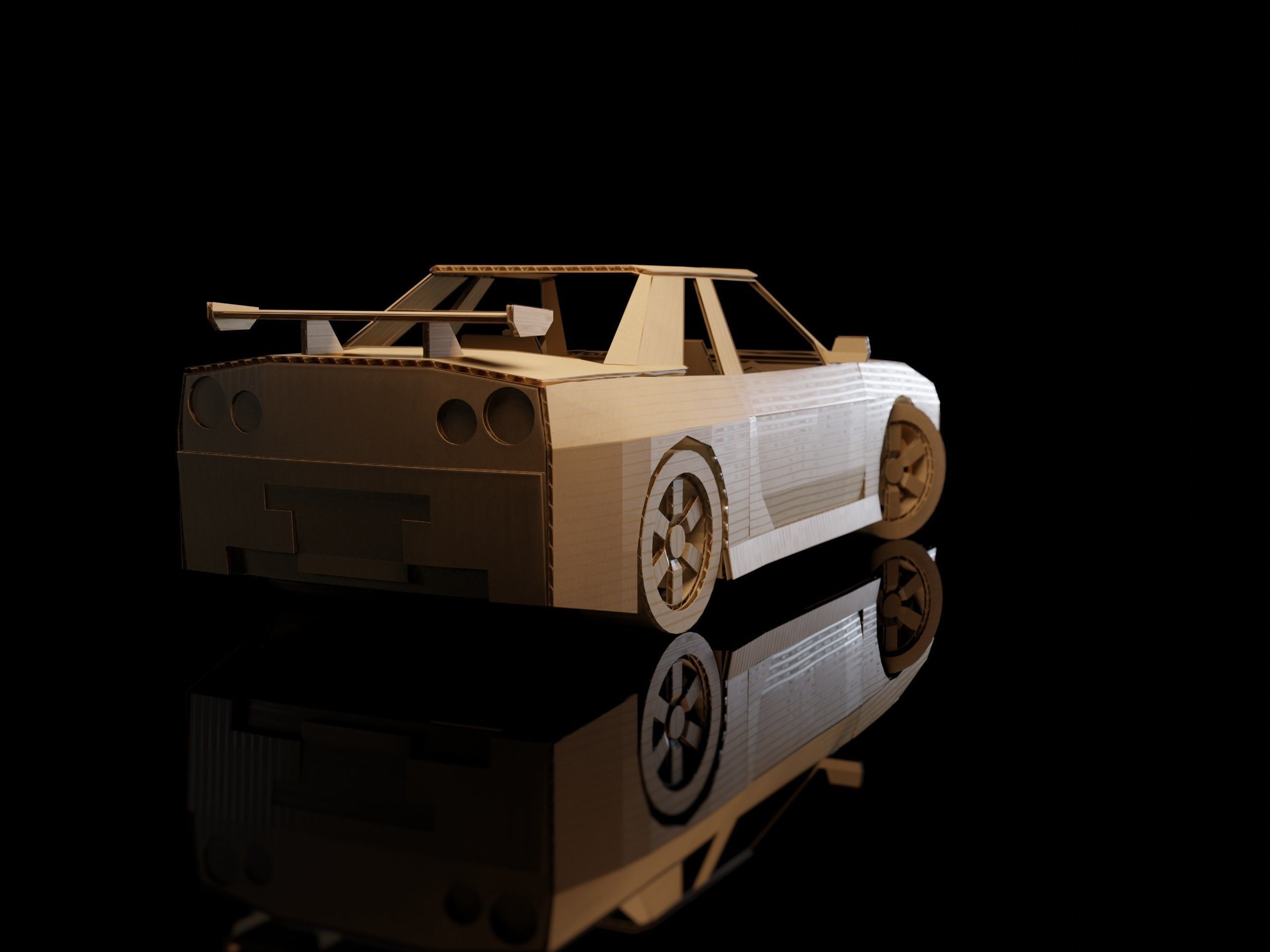 Nissan GTR Skyline R34 cardboard car 3D model_2