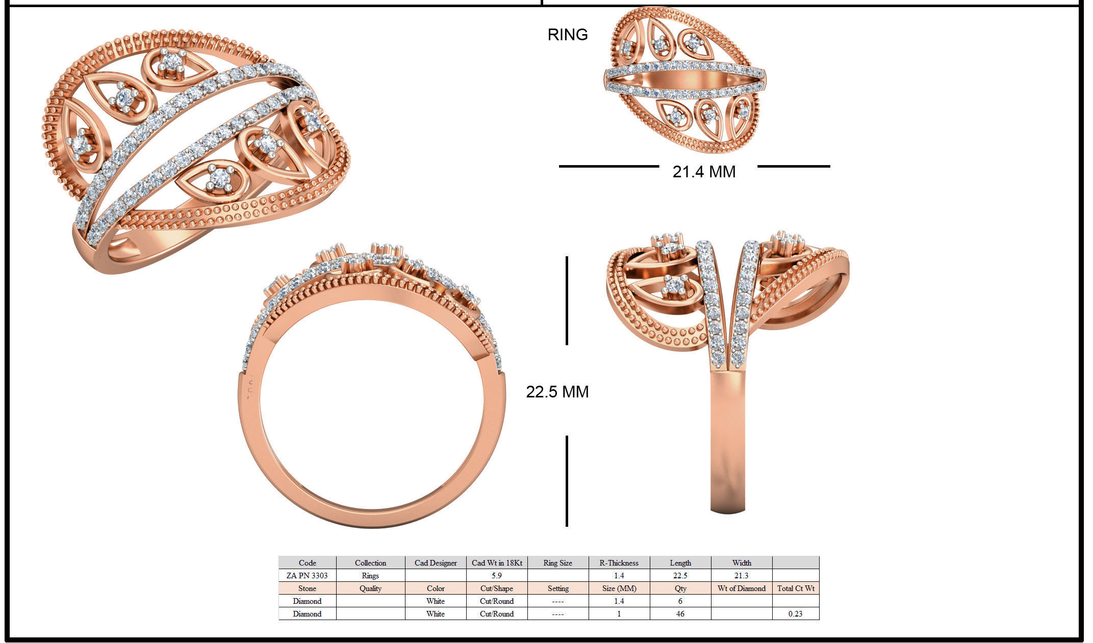 Women Ring Earrings Pendant set 3dm stl 3mf glb render details 3D print model_46