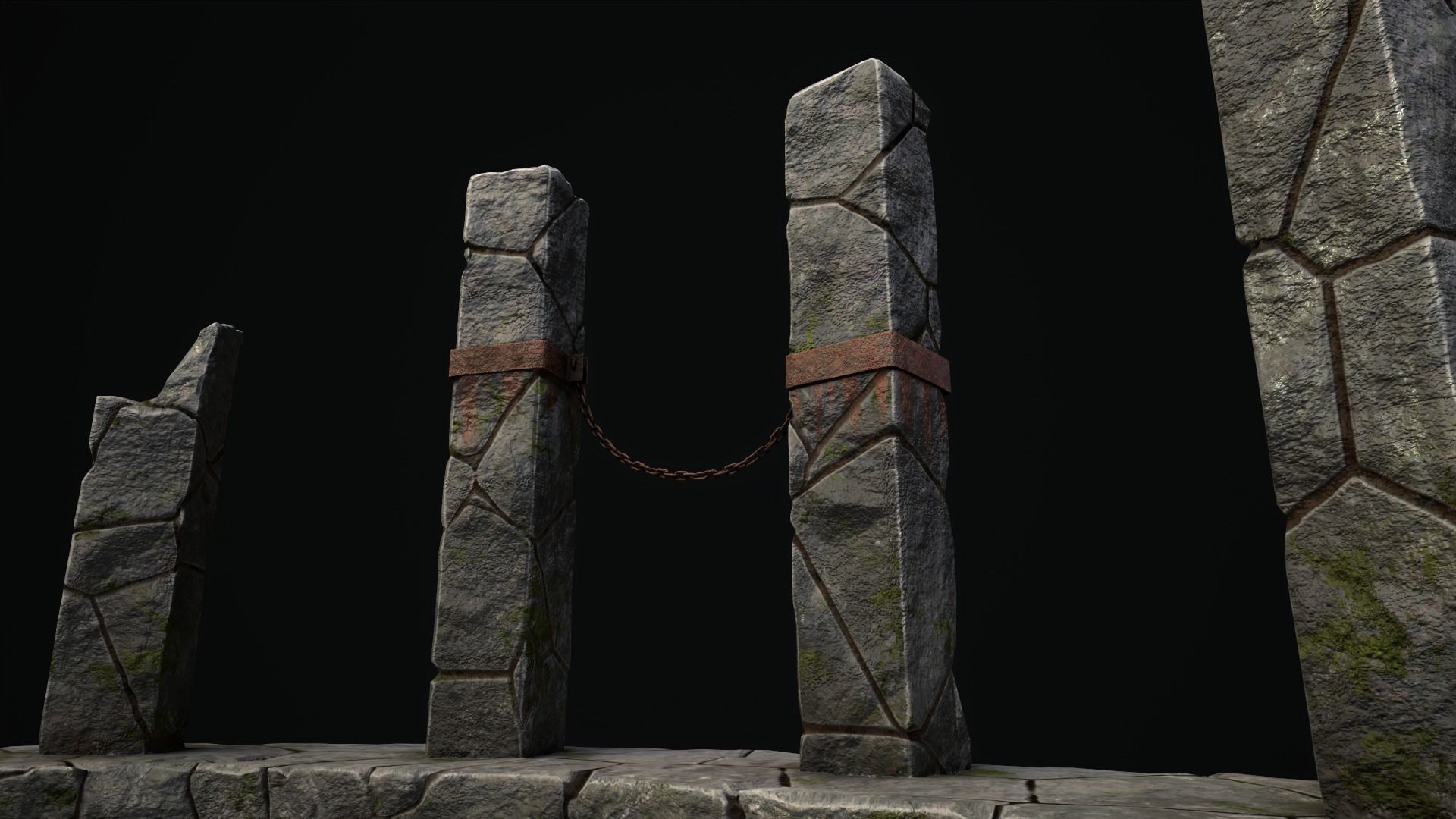 Mystic stone ruins Low-poly 3D model_8