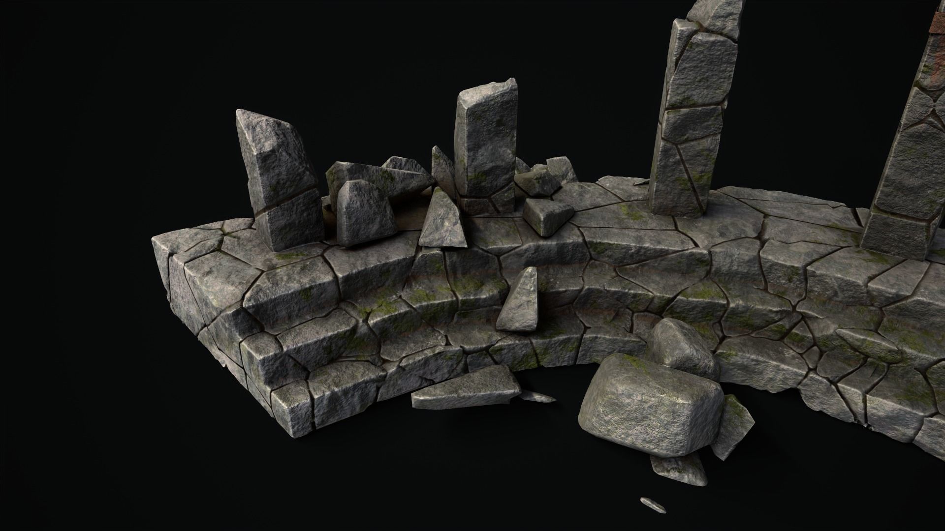Mystic stone ruins Low-poly 3D model_9