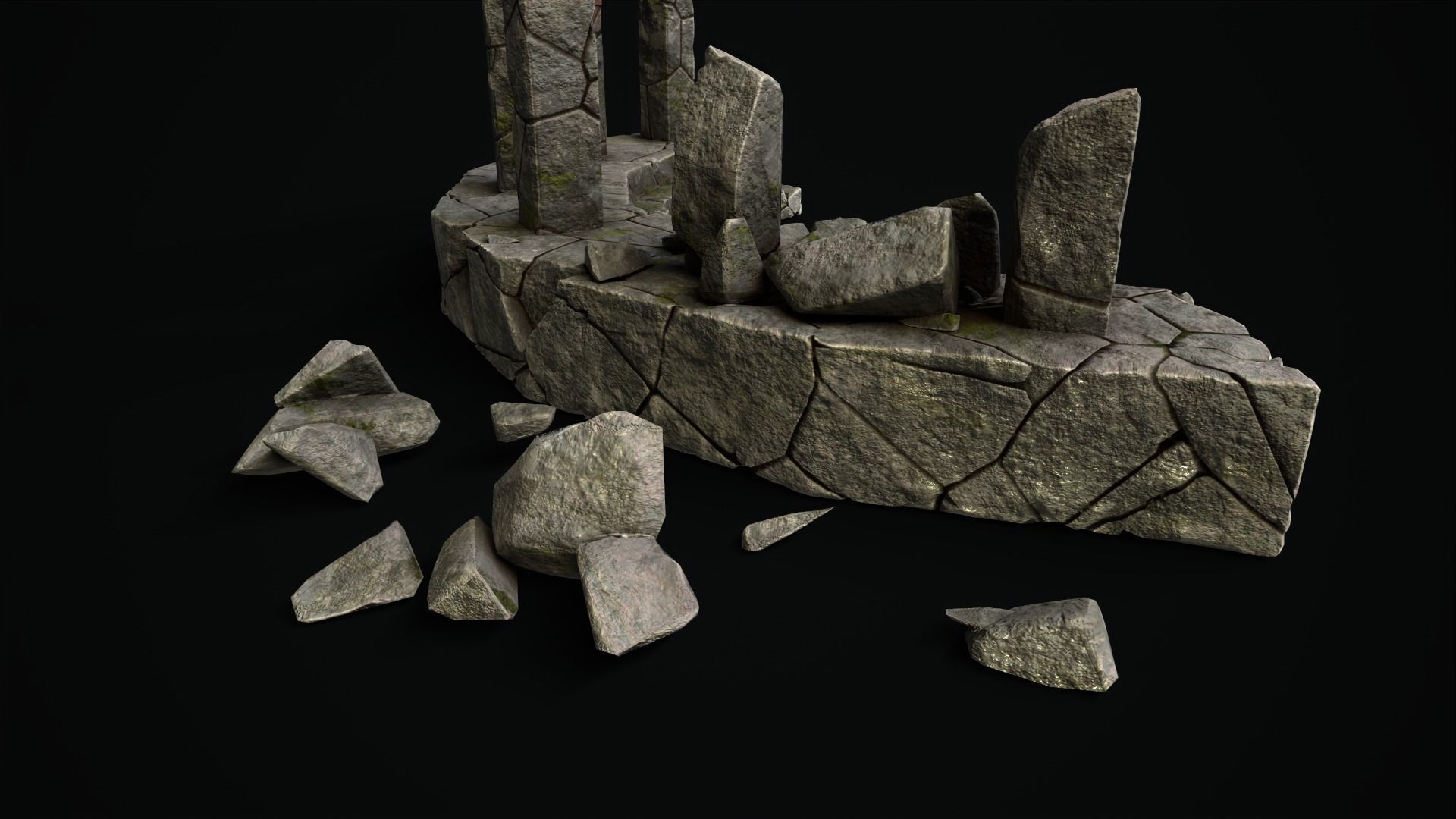Mystic stone ruins Low-poly 3D model_11