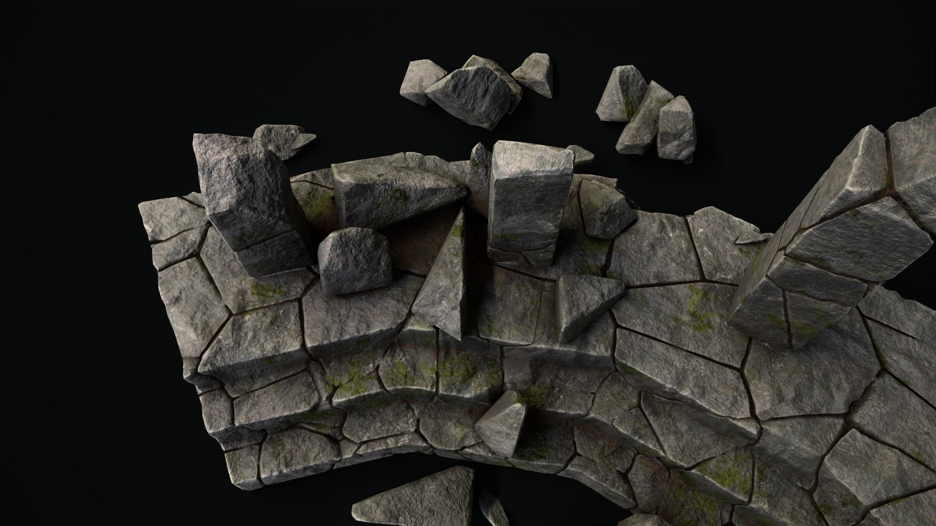 Mystic stone ruins Low-poly 3D model_10
