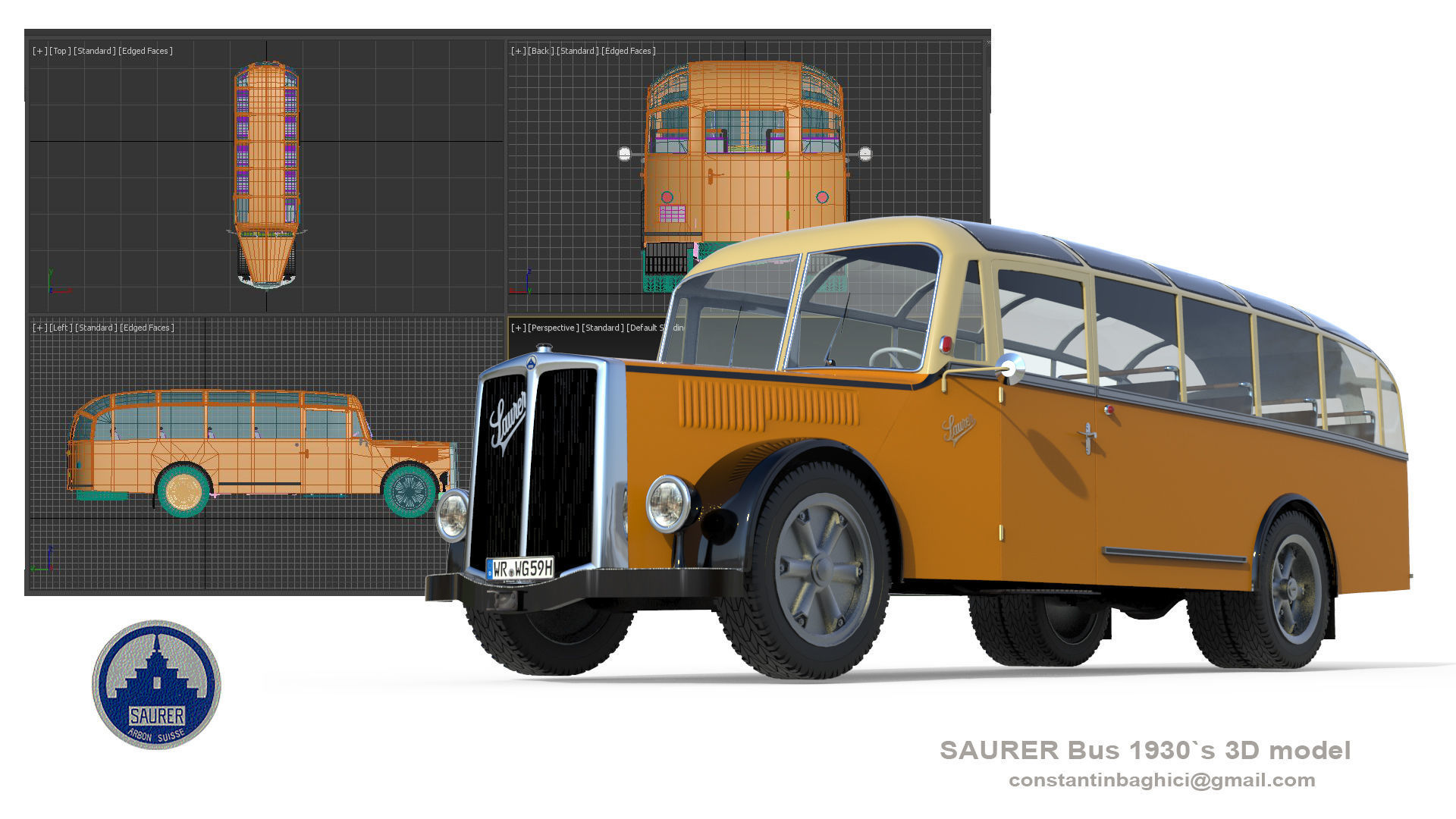 Saurer Autobus 1930s 3D model_11