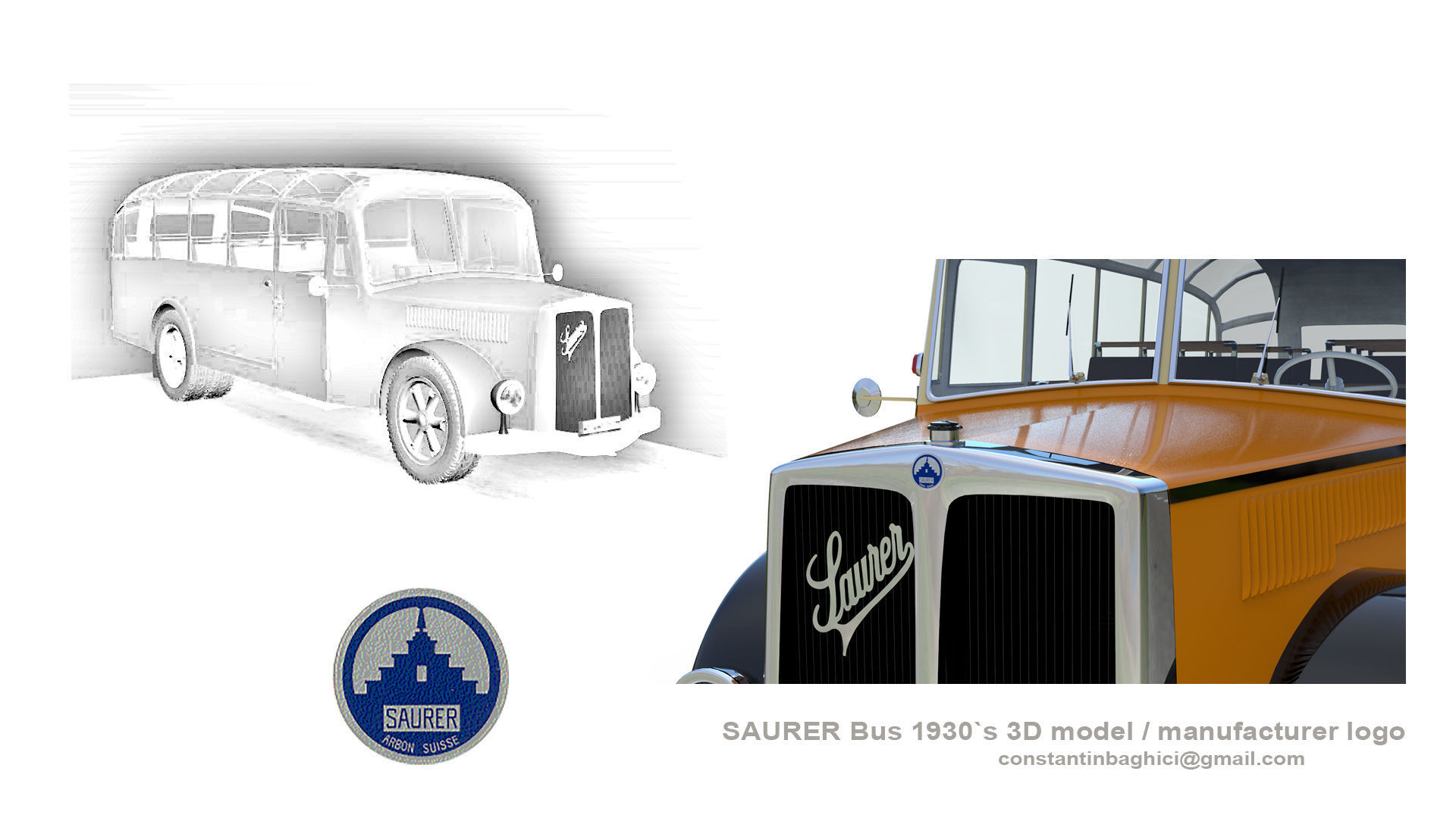 Saurer Autobus 1930s 3D model_13