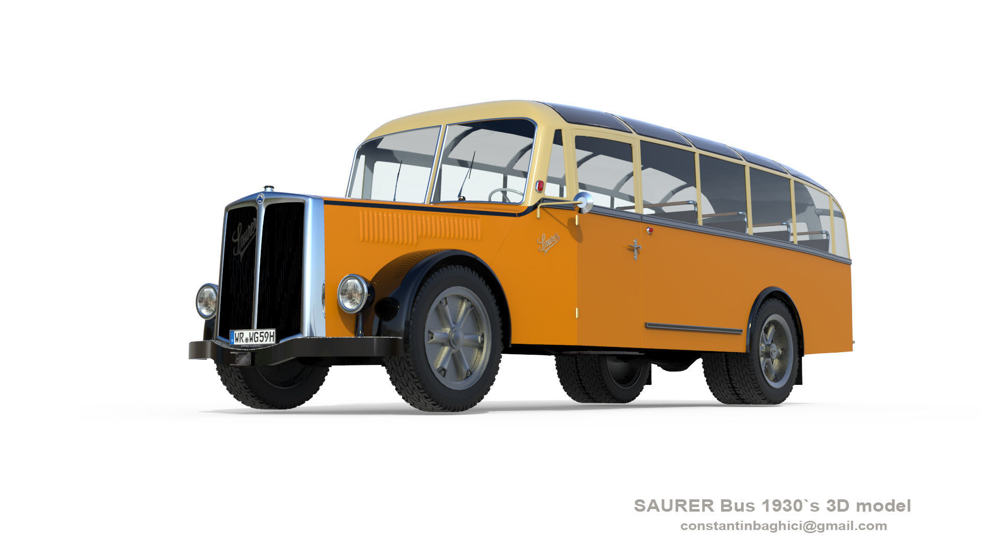 Saurer Autobus 1930s 3D model_4