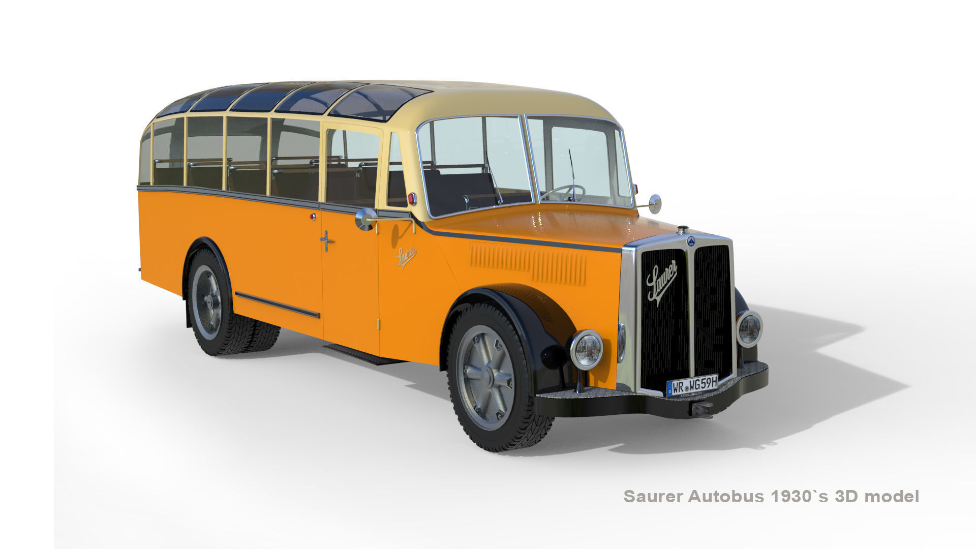 Saurer Autobus 1930s 3D model_1
