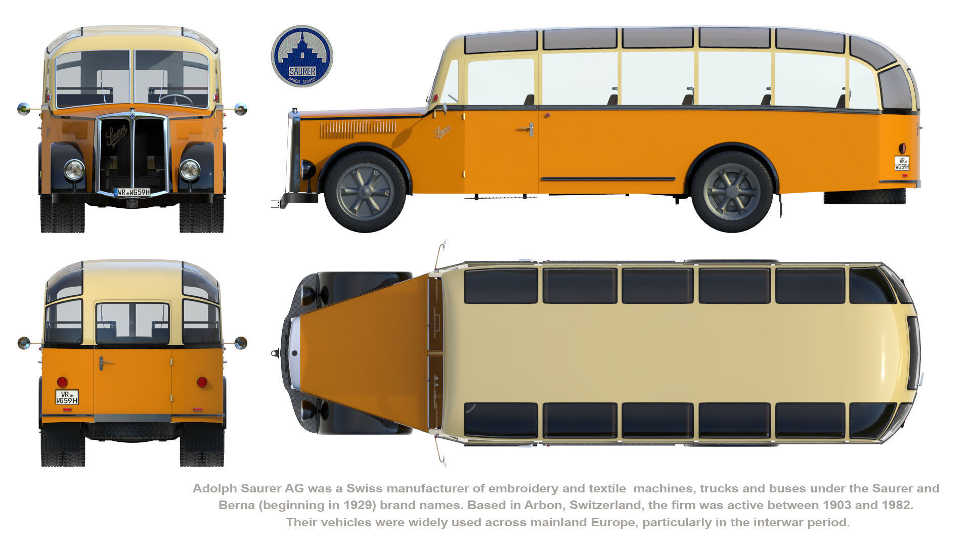 Saurer Autobus 1930s 3D model_6