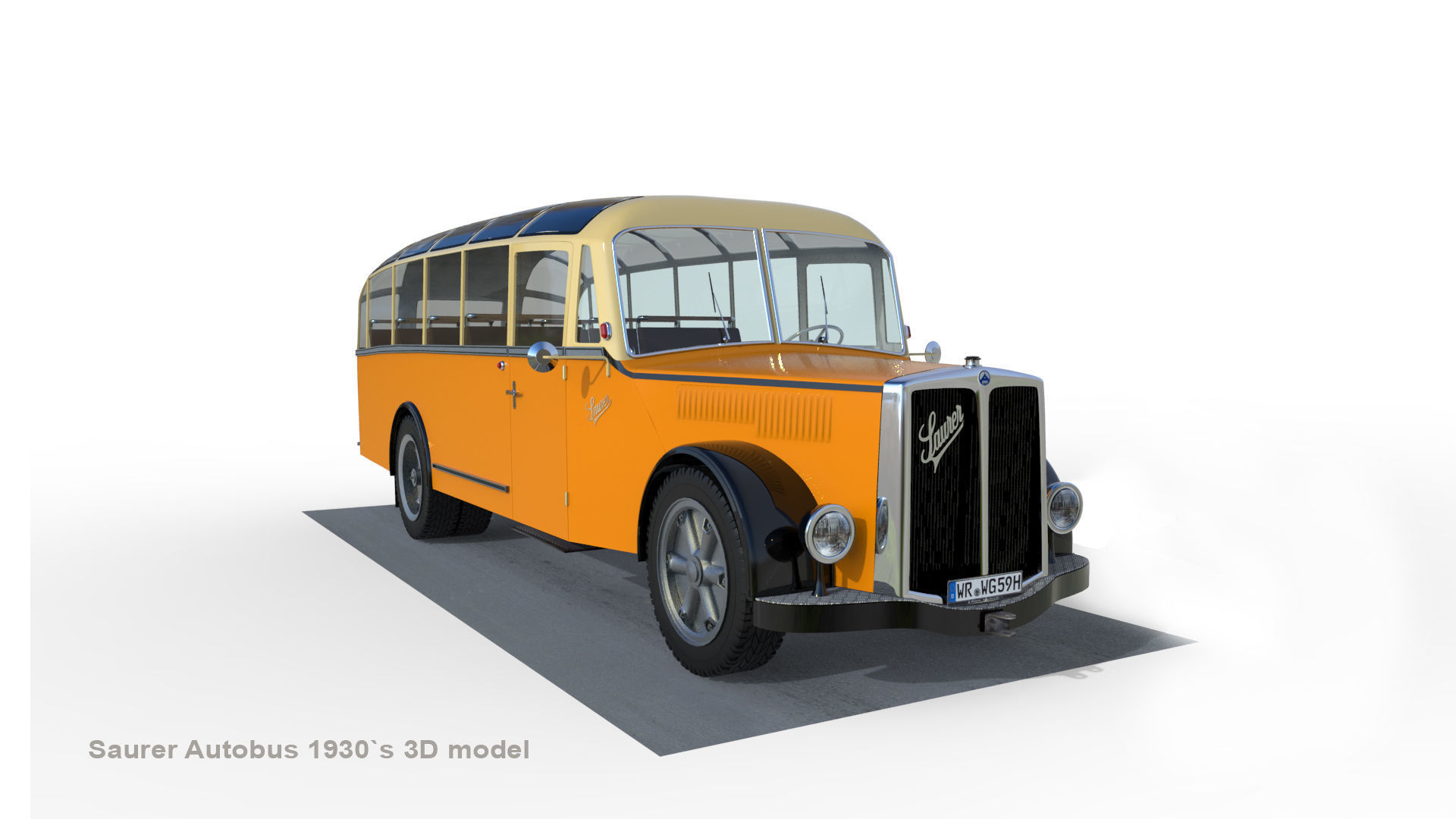 Saurer Autobus 1930s 3D model_5