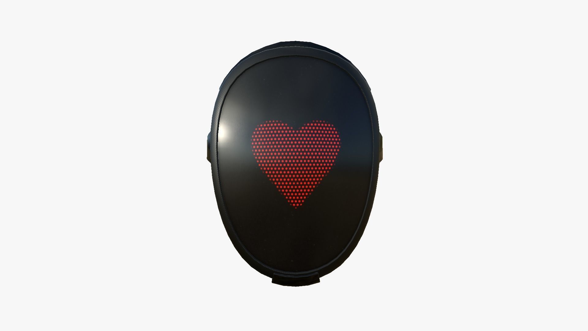 LED Screen Mask - A03 Heart - Character Design Low-poly 3D model_1