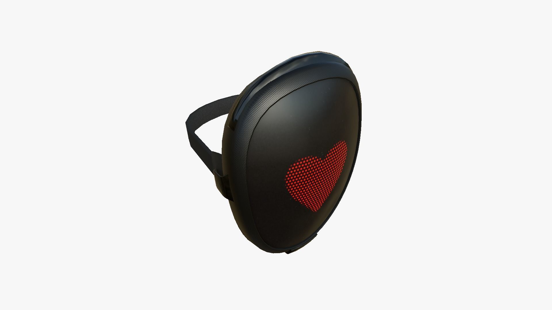 LED Screen Mask - A03 Heart - Character Design Low-poly 3D model_2