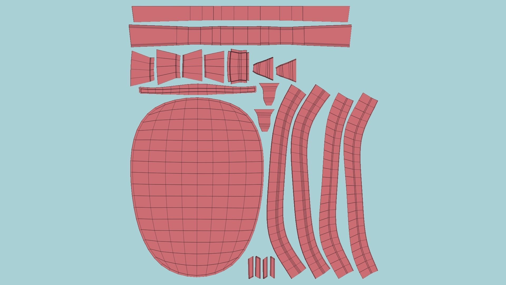 LED Screen Mask - A03 Heart - Character Design Low-poly 3D model_14