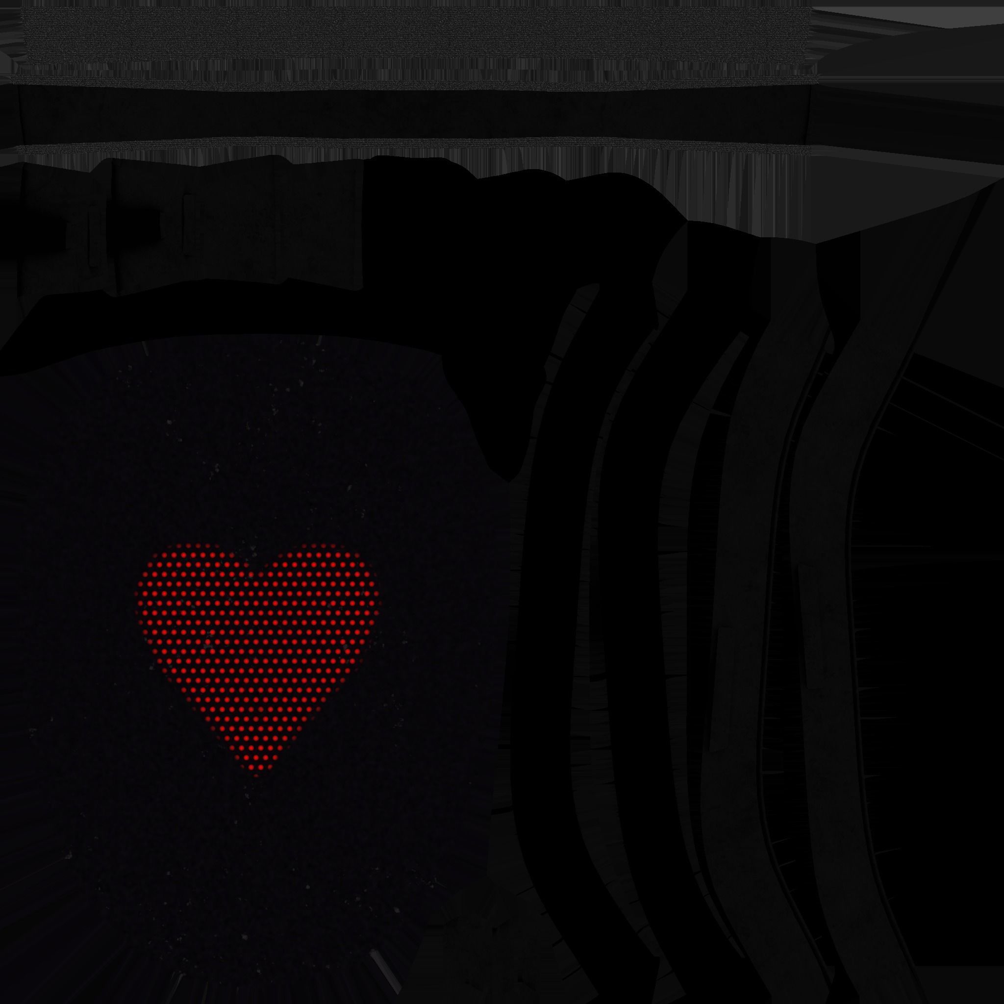 LED Screen Mask - A03 Heart - Character Design Low-poly 3D model_23