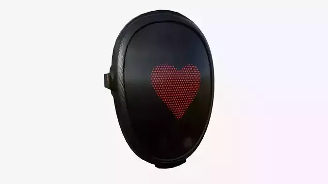 LED Screen Mask - A03 Heart - Character Design Low-poly 3D model