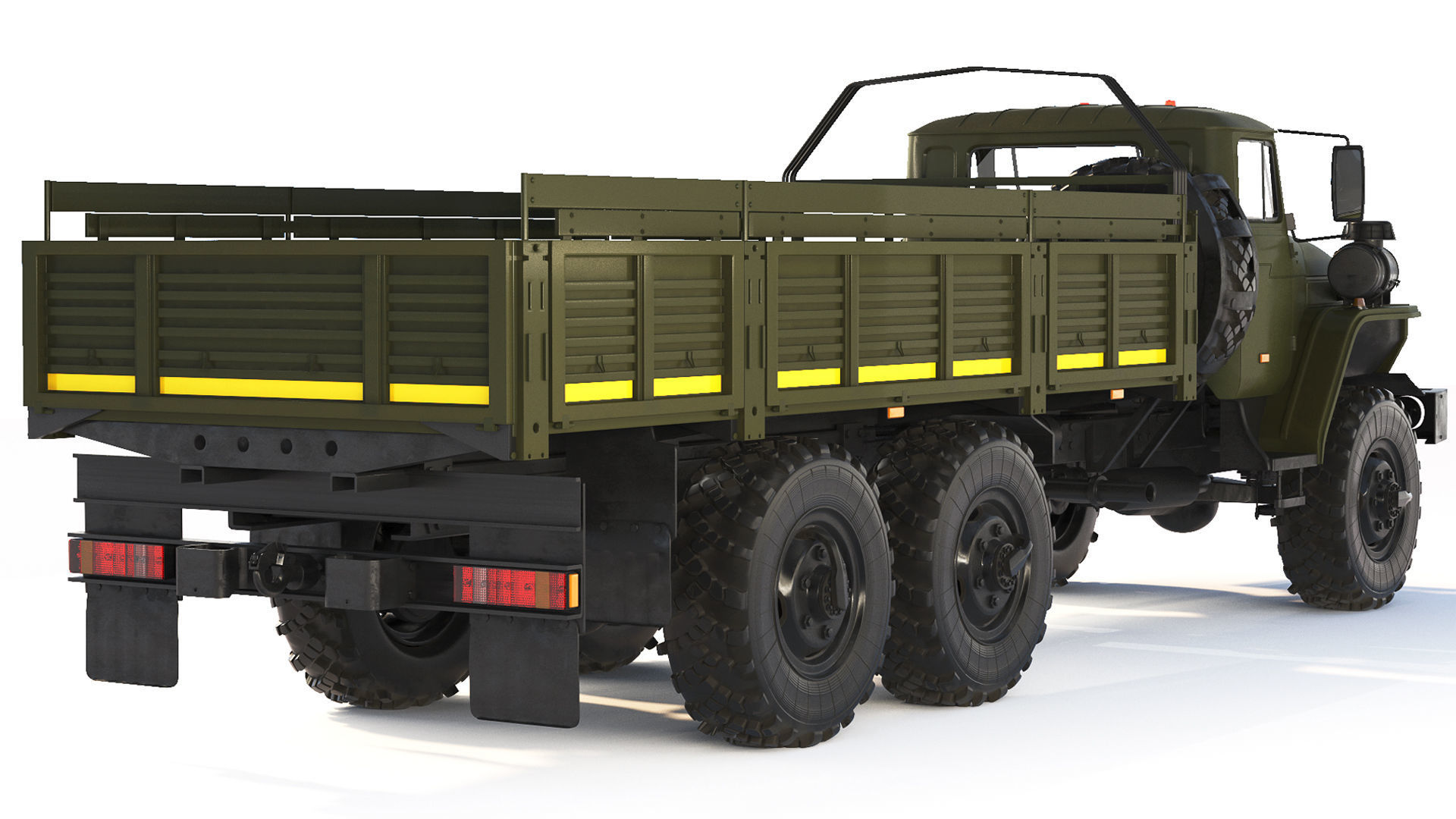 Ural 4320-0911 flatbed body 2015 3D model_4