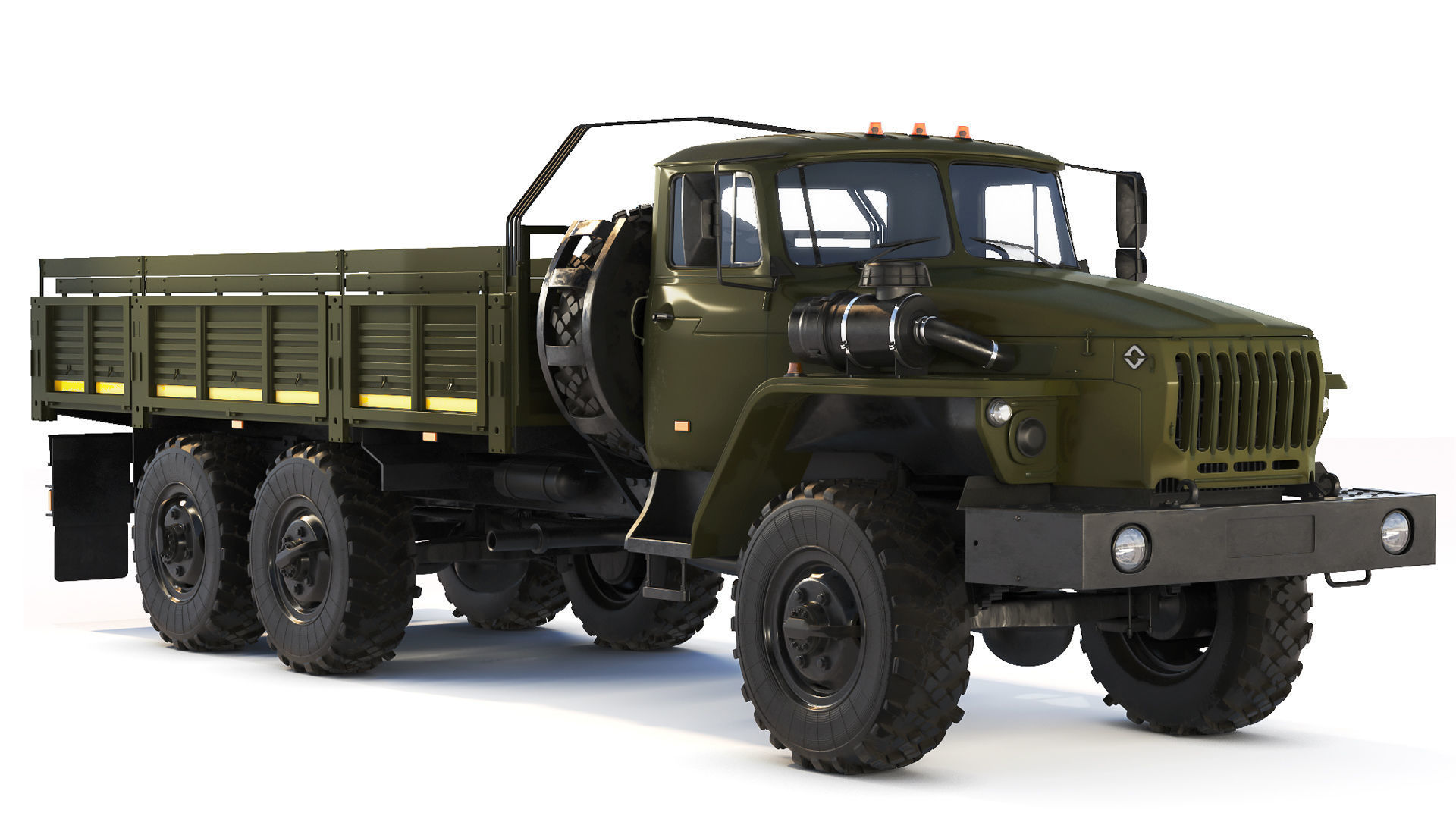 Ural 4320-0911 flatbed body 2015 3D model_6