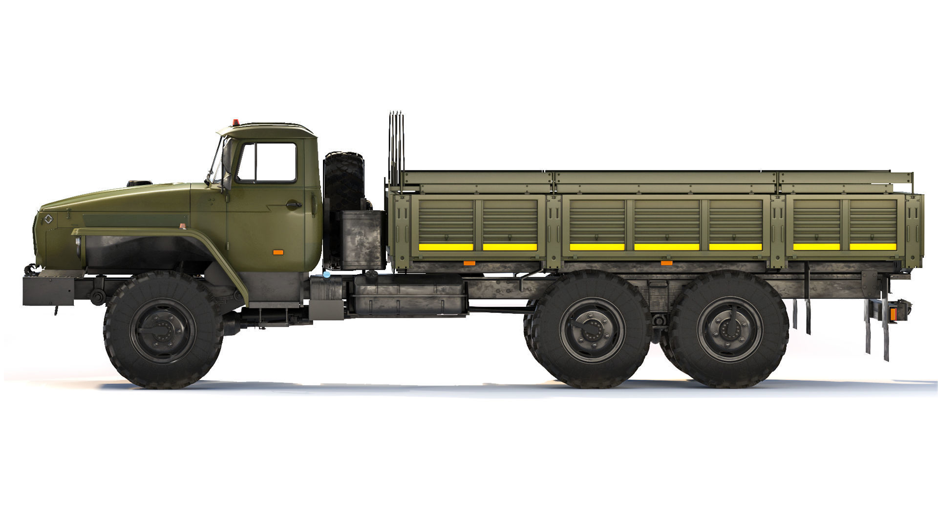 Ural 4320-0911 flatbed body 2015 3D model_1