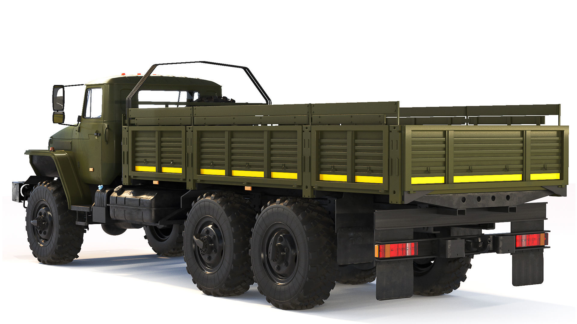 Ural 4320-0911 flatbed body 2015 3D model_2