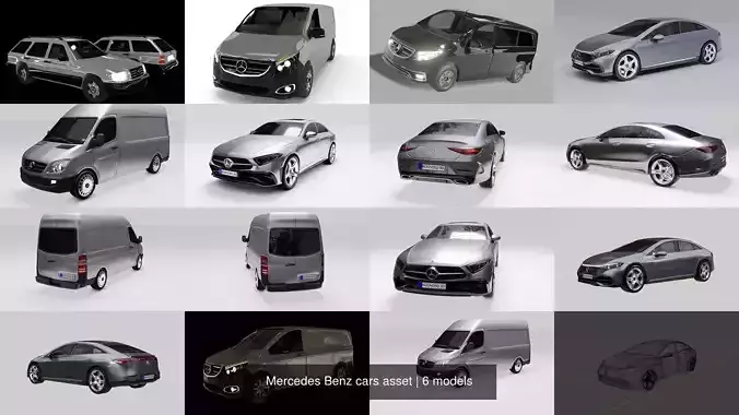 Mercedes Benz cars asset 3D Model Collection