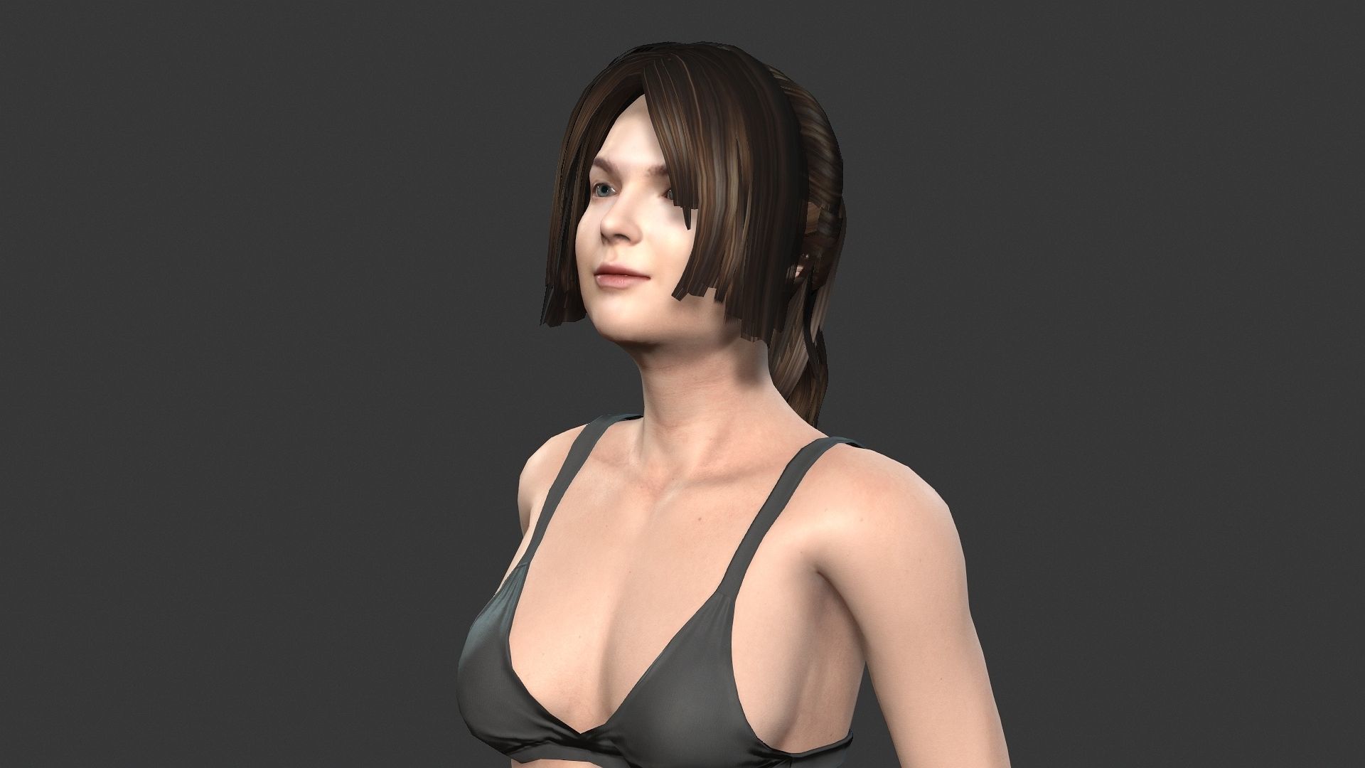 Woman character Low-poly 3D model_8