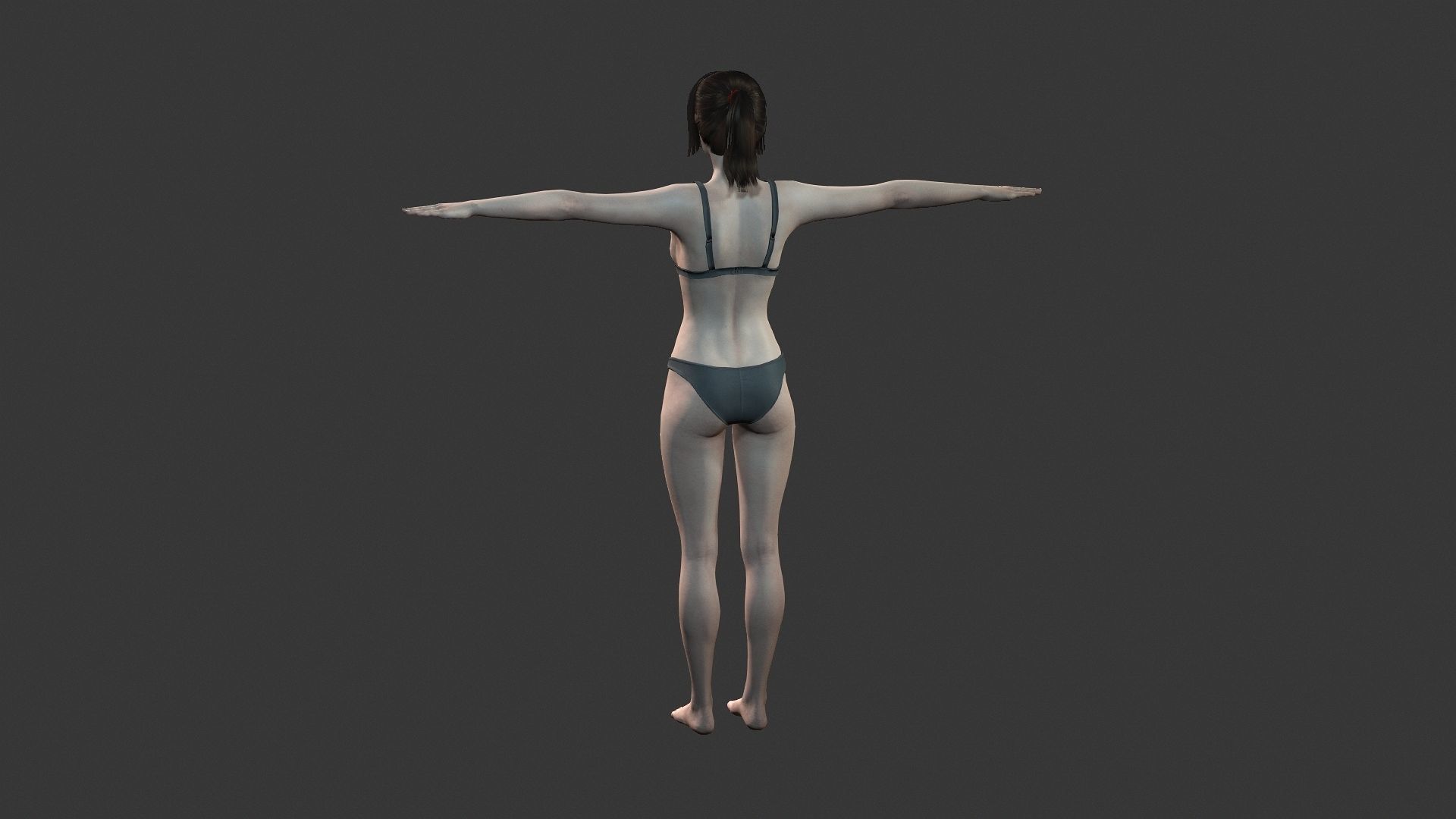 Woman character Low-poly 3D model_12