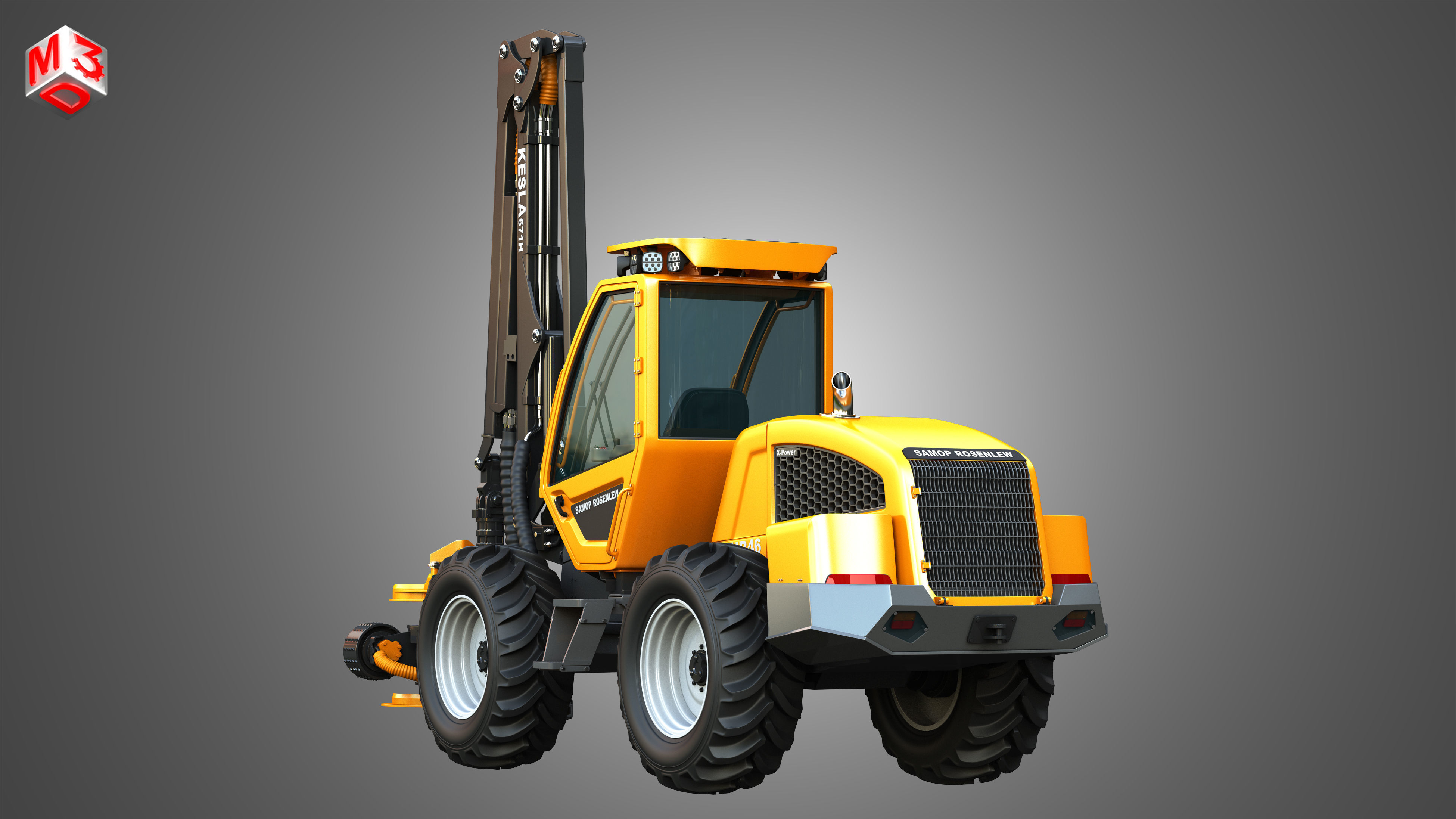HR46X - Forestry Harvester 3D model_19
