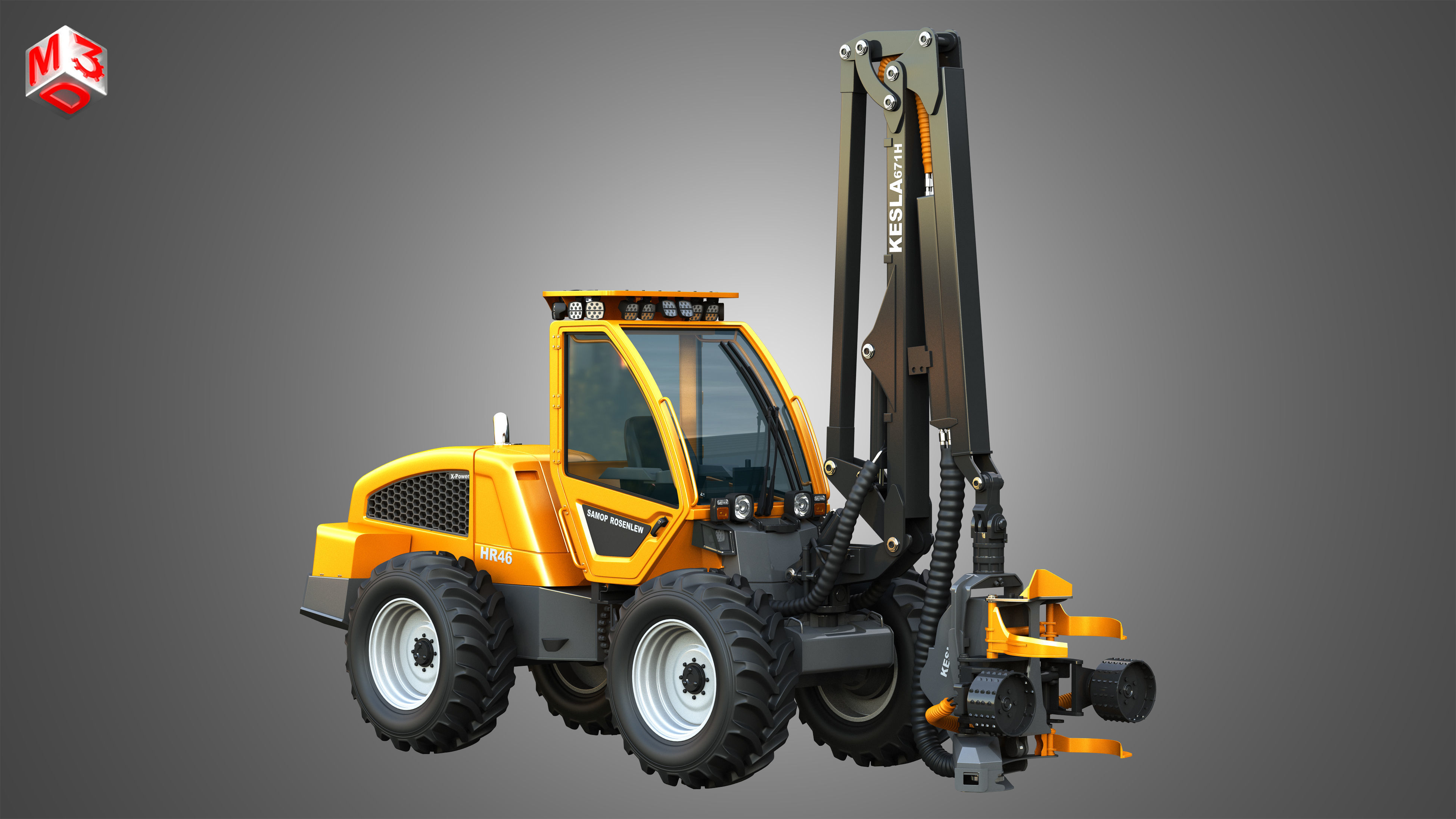HR46X - Forestry Harvester 3D model_6