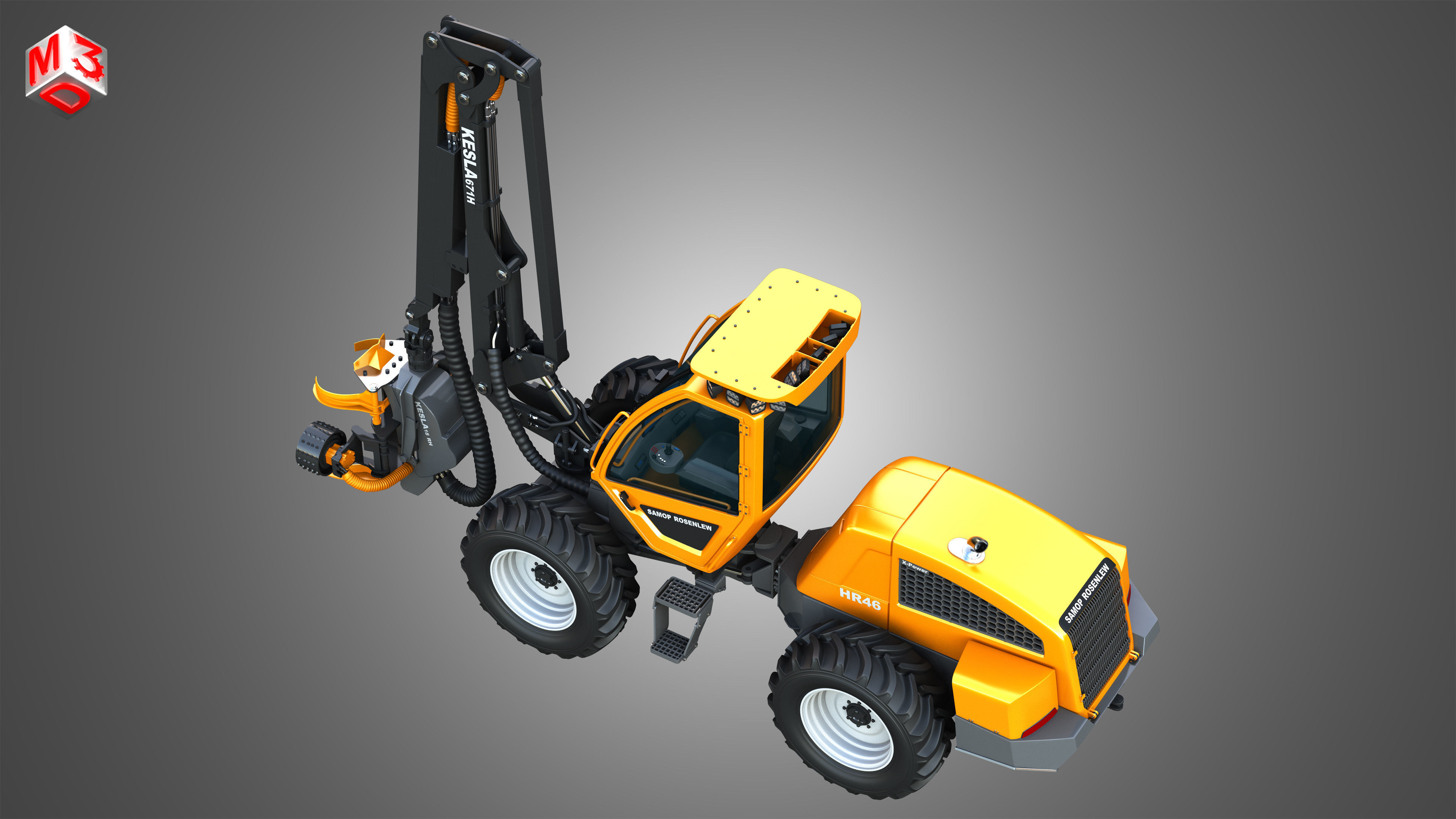 HR46X - Forestry Harvester 3D model_23