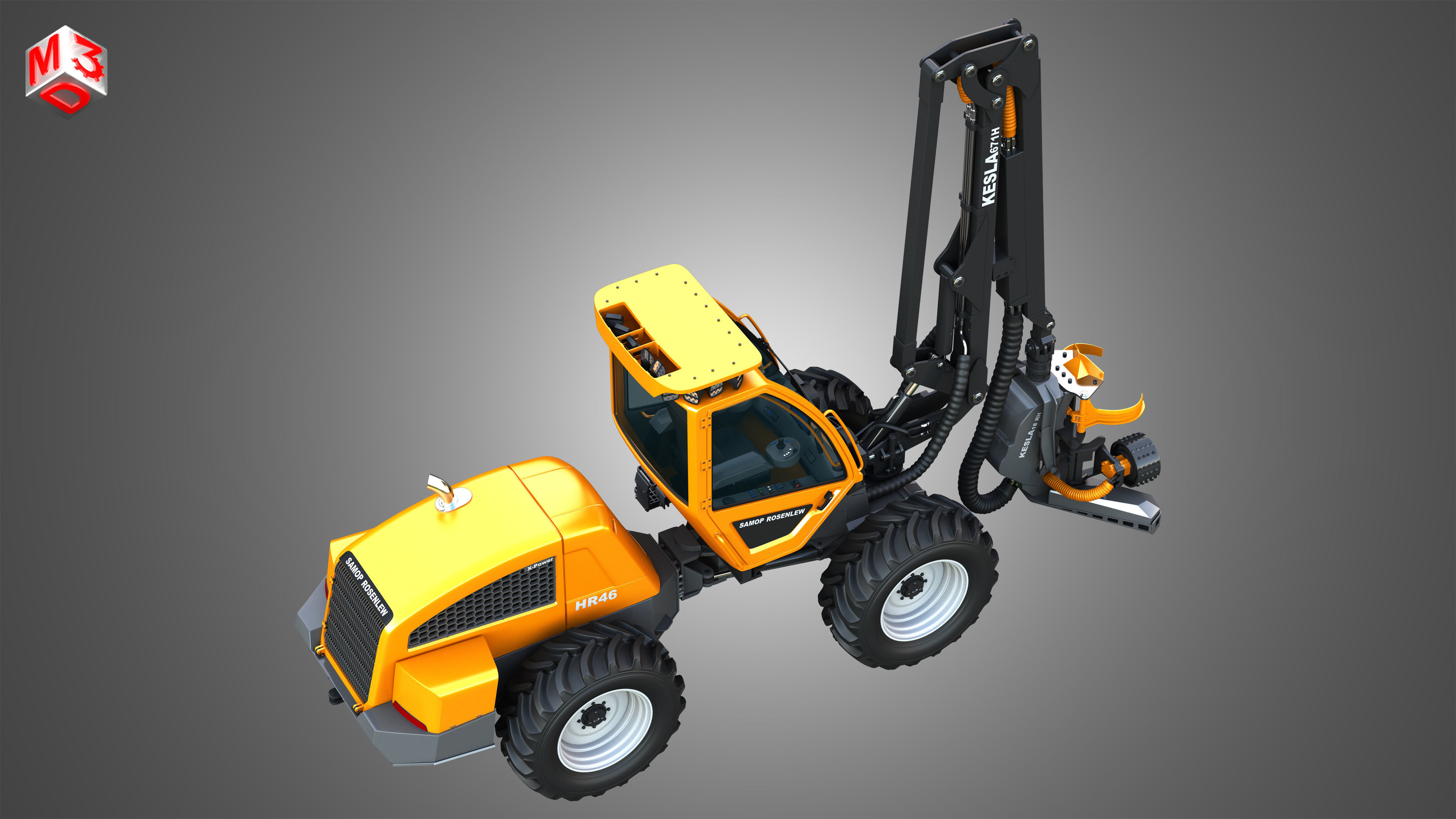 HR46X - Forestry Harvester 3D model_21