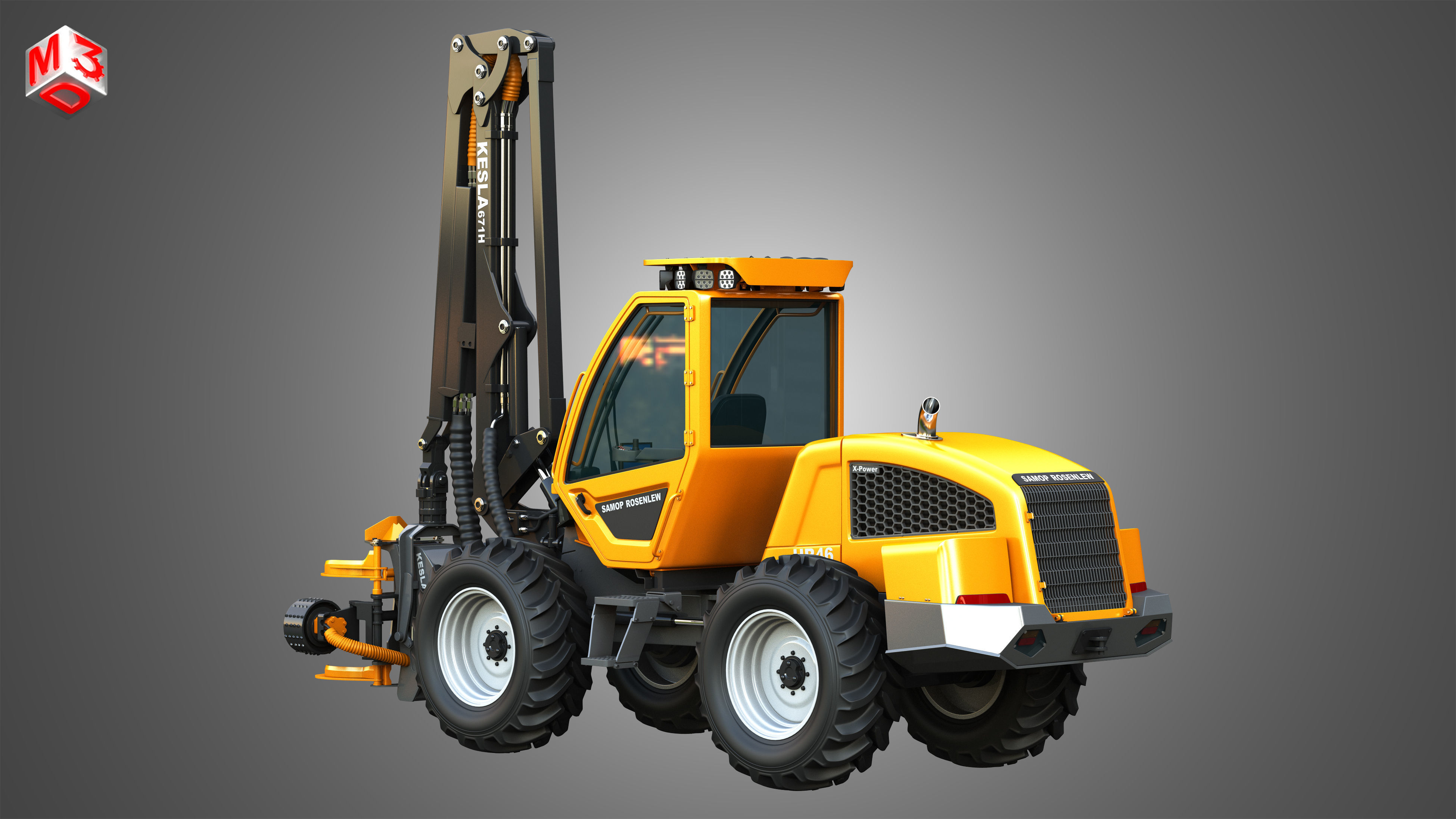 HR46X - Forestry Harvester 3D model_8