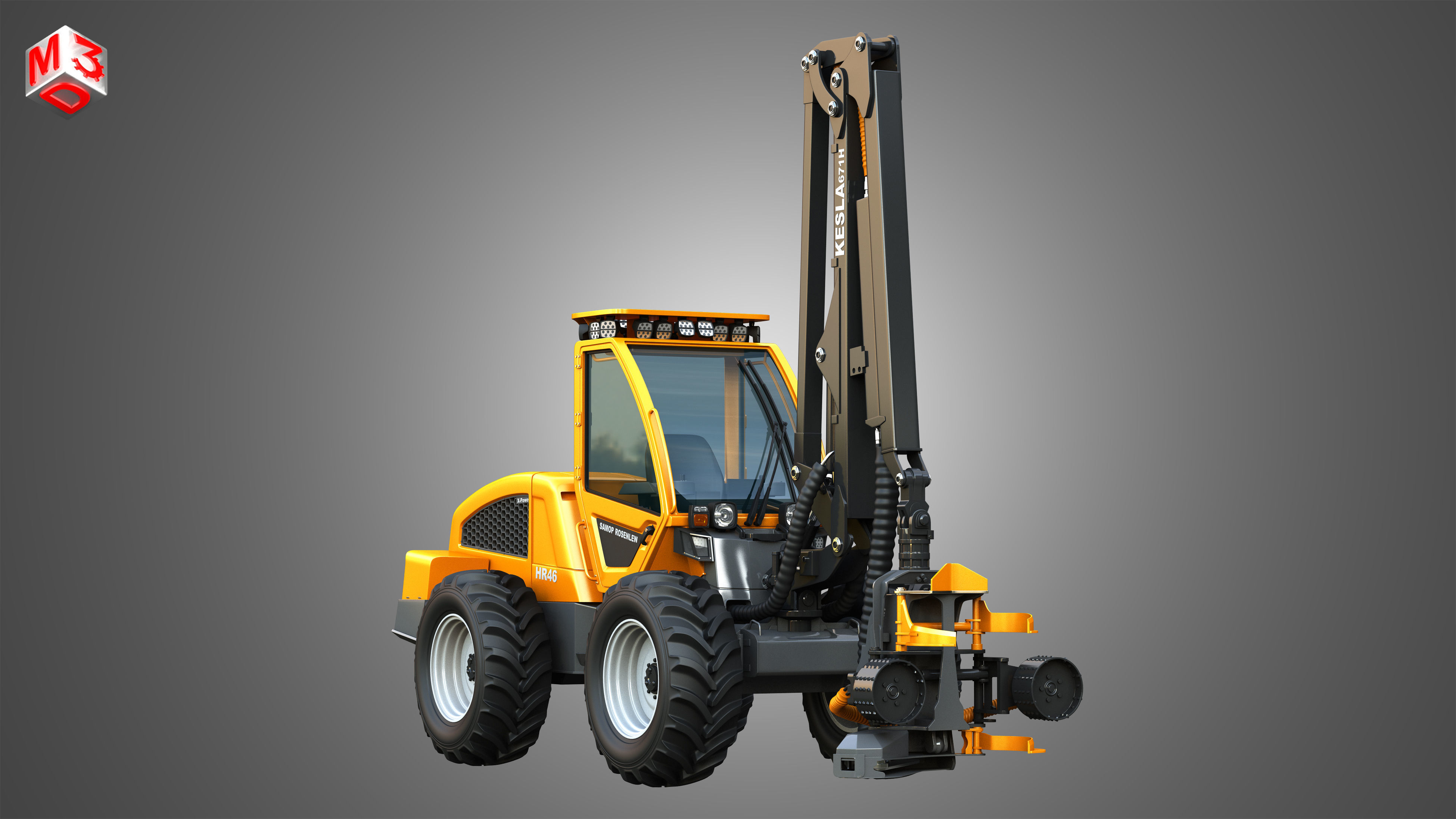HR46X - Forestry Harvester 3D model_18