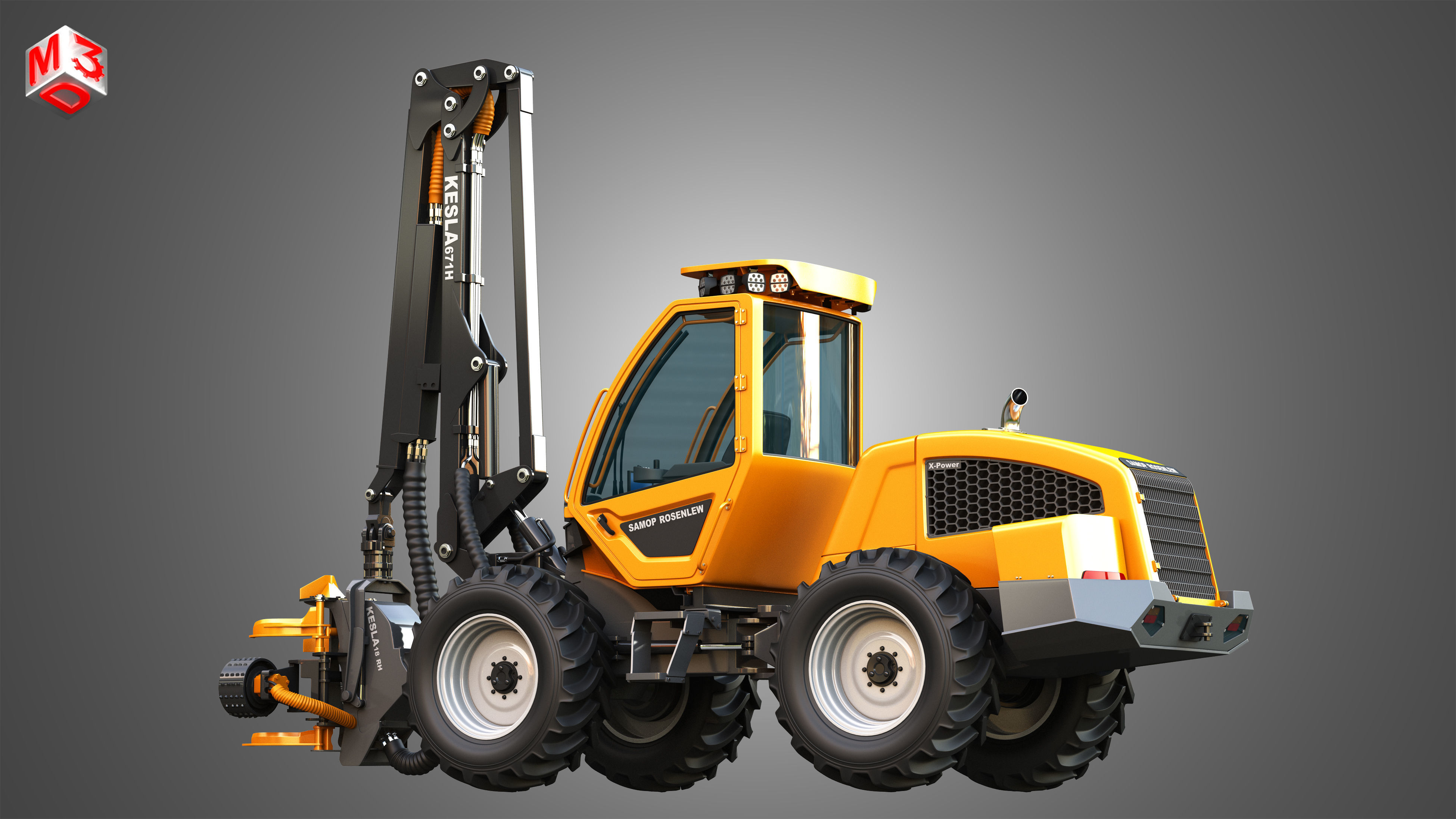 HR46X - Forestry Harvester 3D model_15