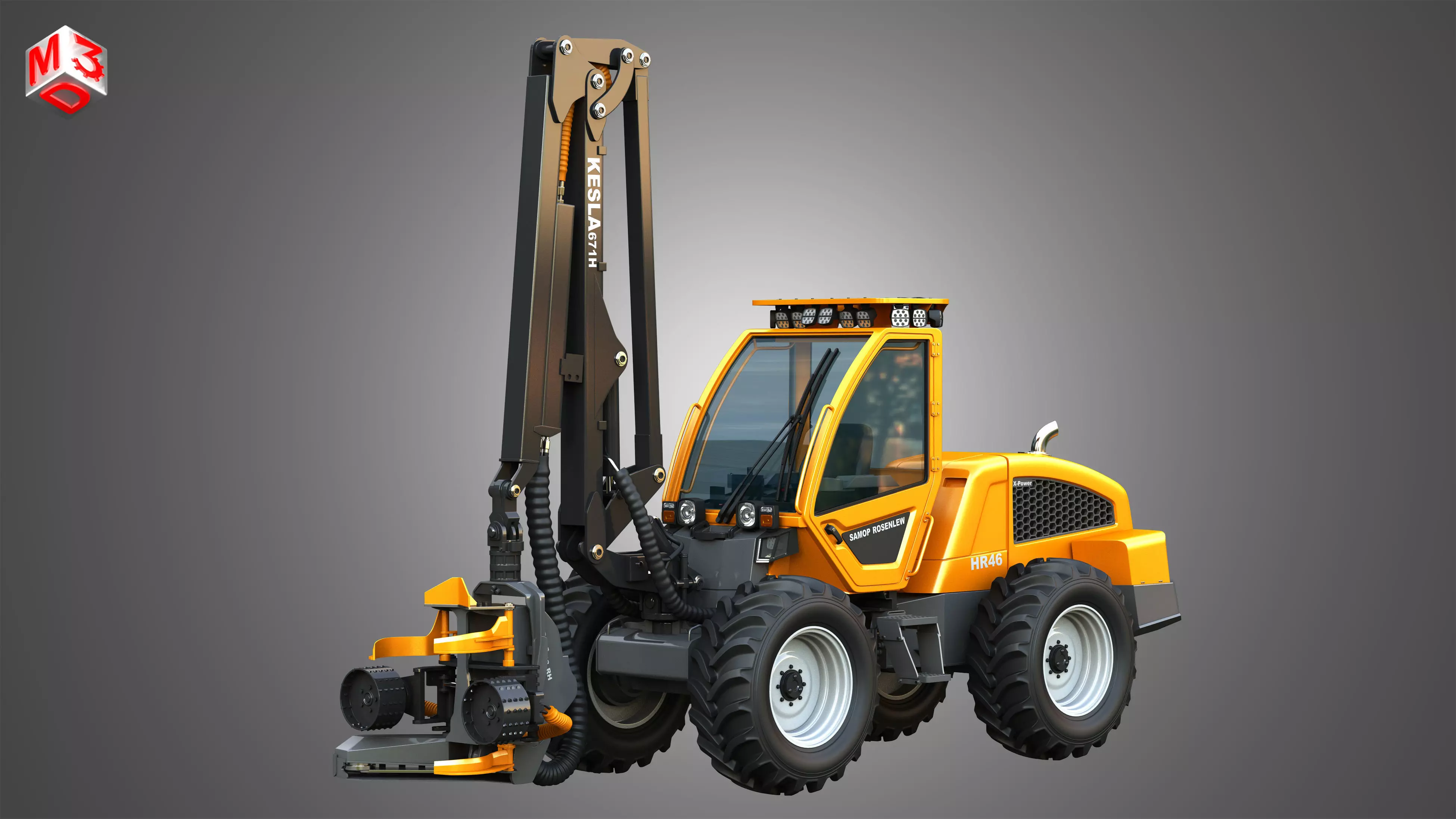 HR46X - Forestry Harvester 3D model_0