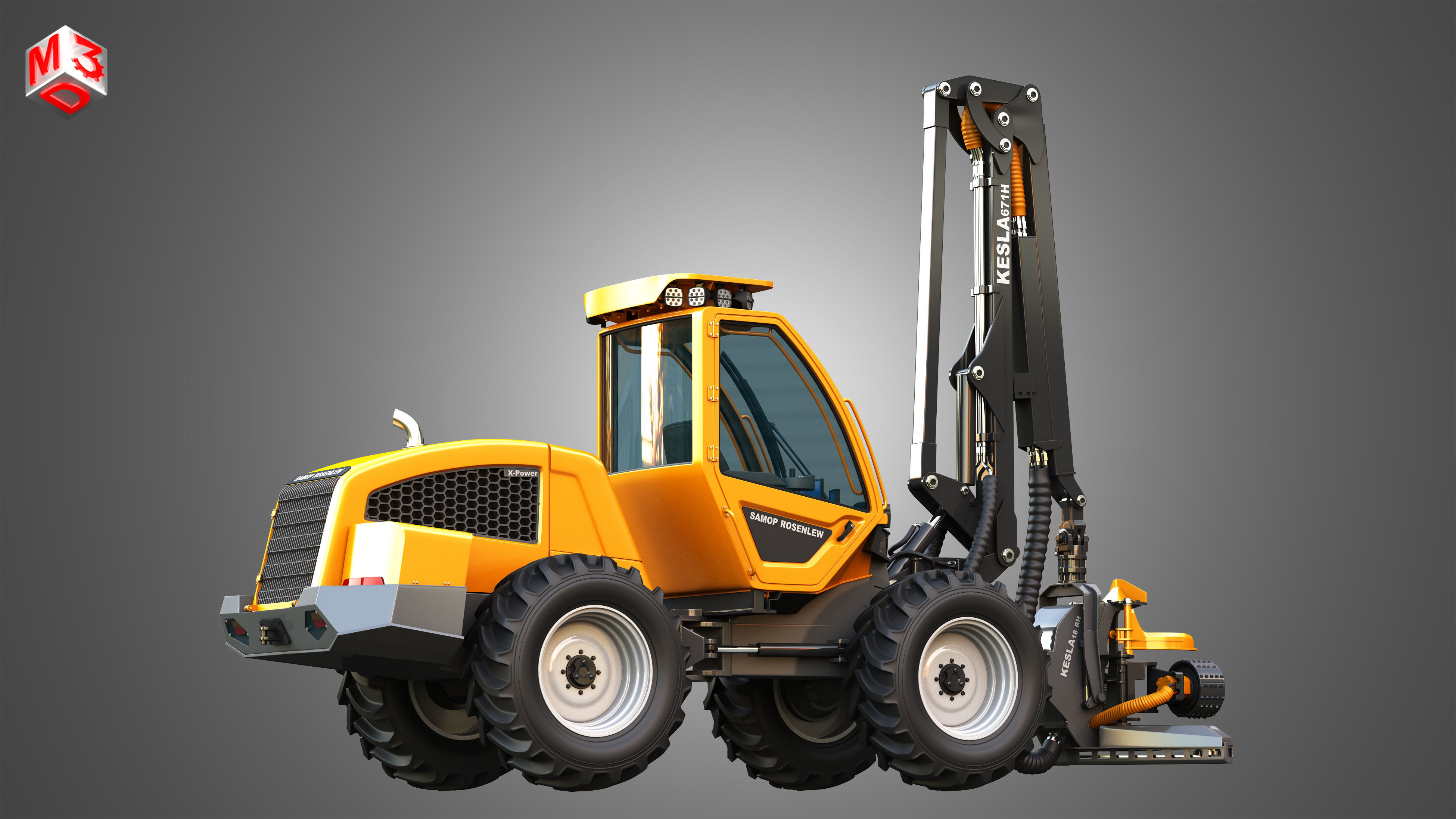 HR46X - Forestry Harvester 3D model_13