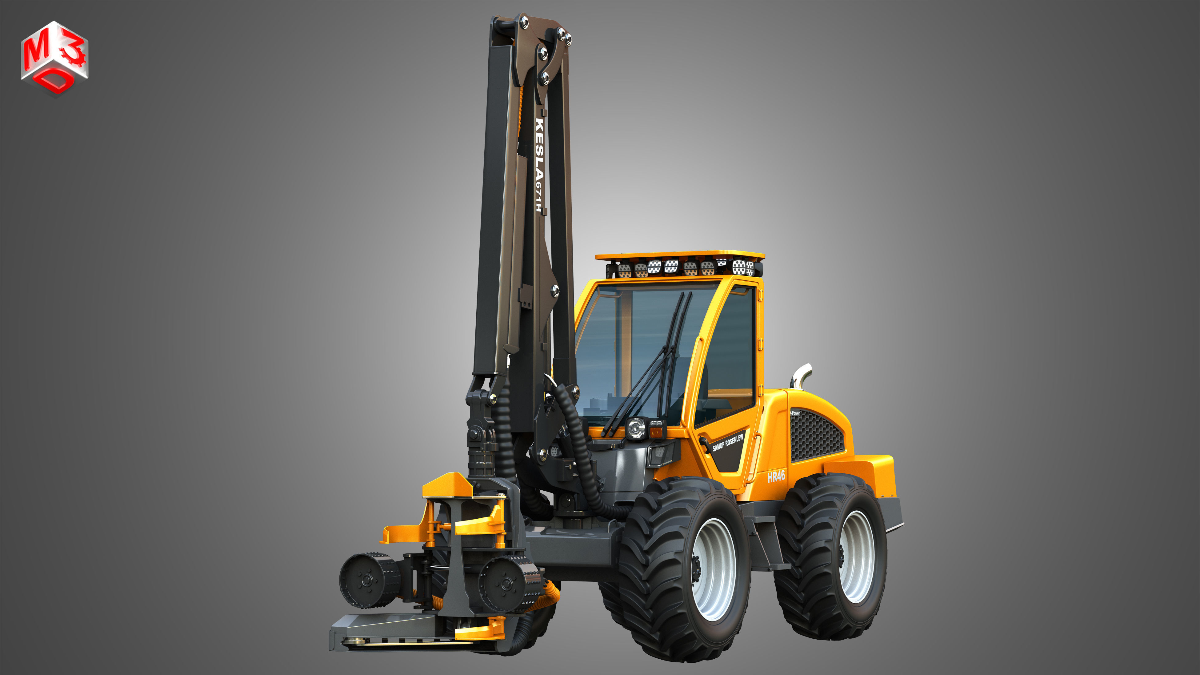 HR46X - Forestry Harvester 3D model_16