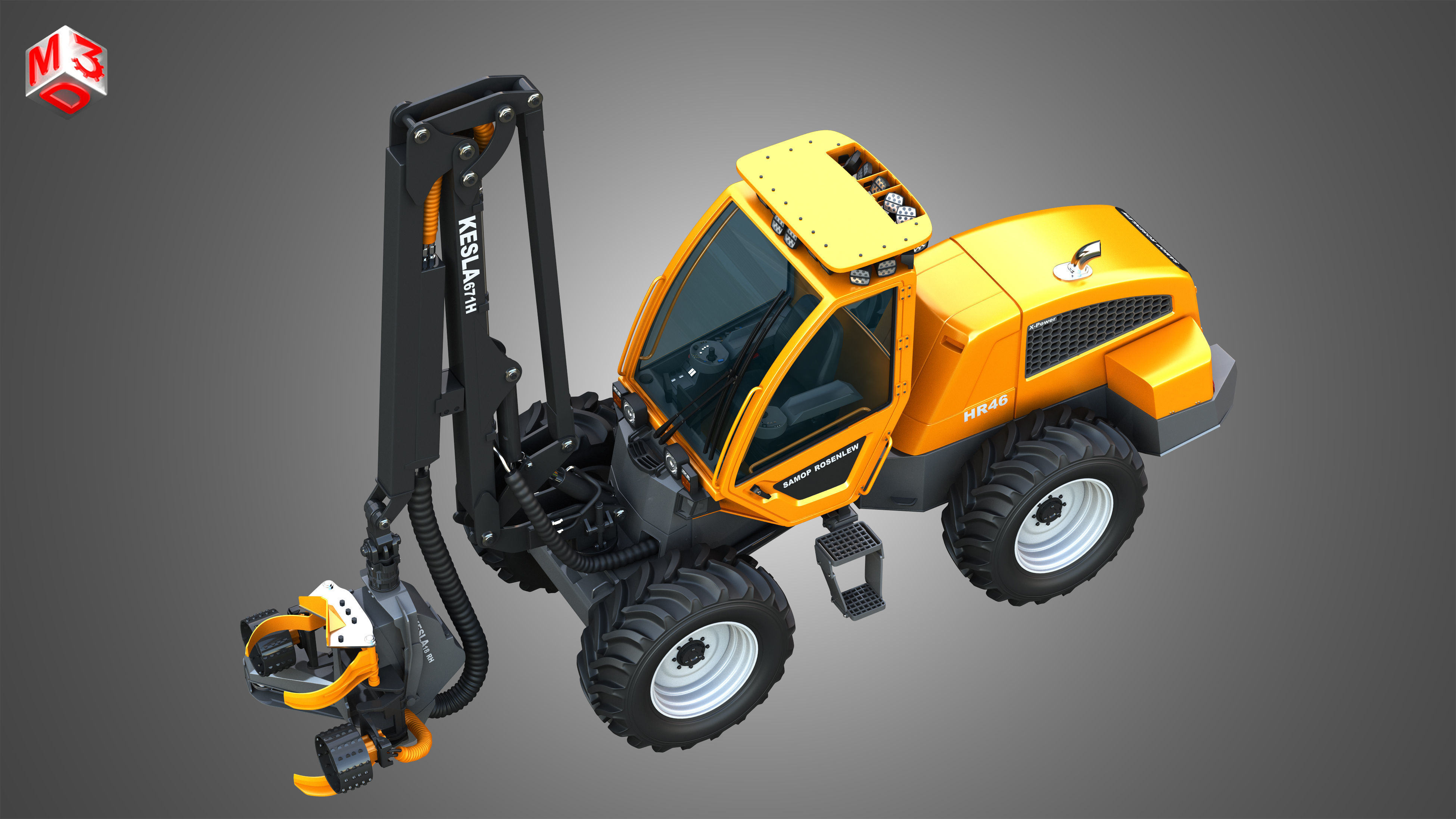HR46X - Forestry Harvester 3D model_20